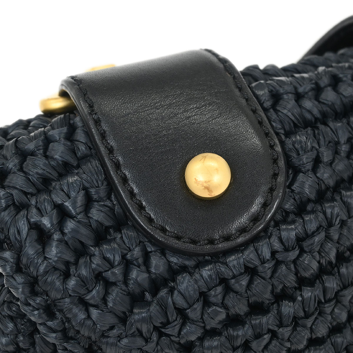 Chanel 2005-2006 Black Straw Shoulder Bag