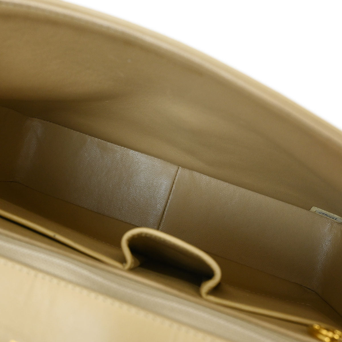 Chanel Beige Lambskin Single Flap Shoulder Bag