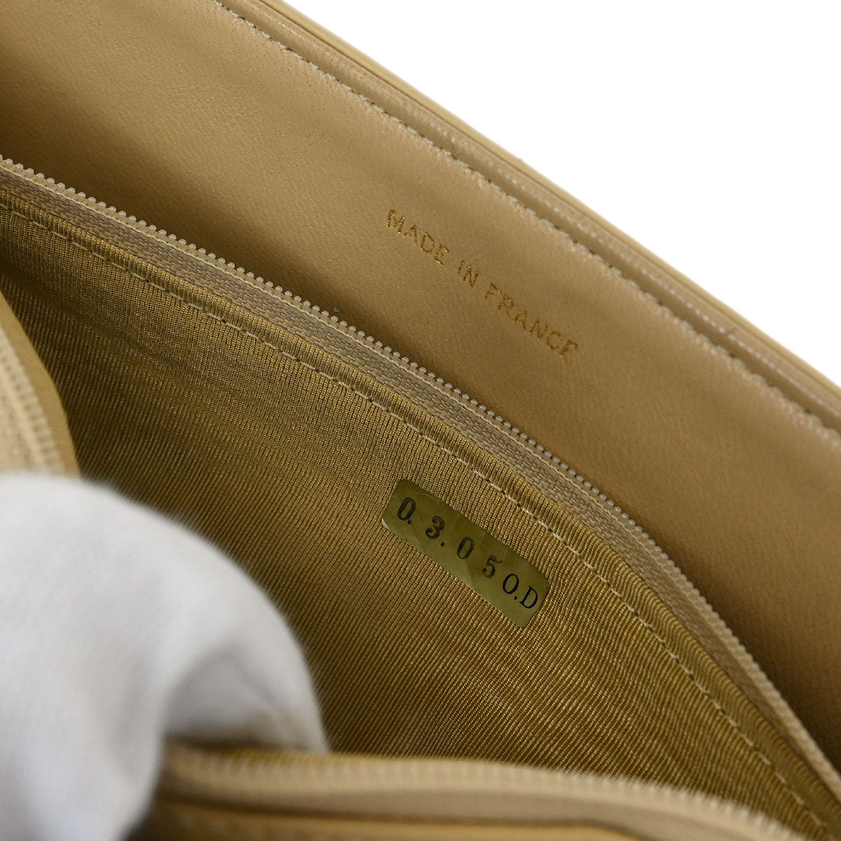 Chanel Beige Lambskin Single Flap Shoulder Bag