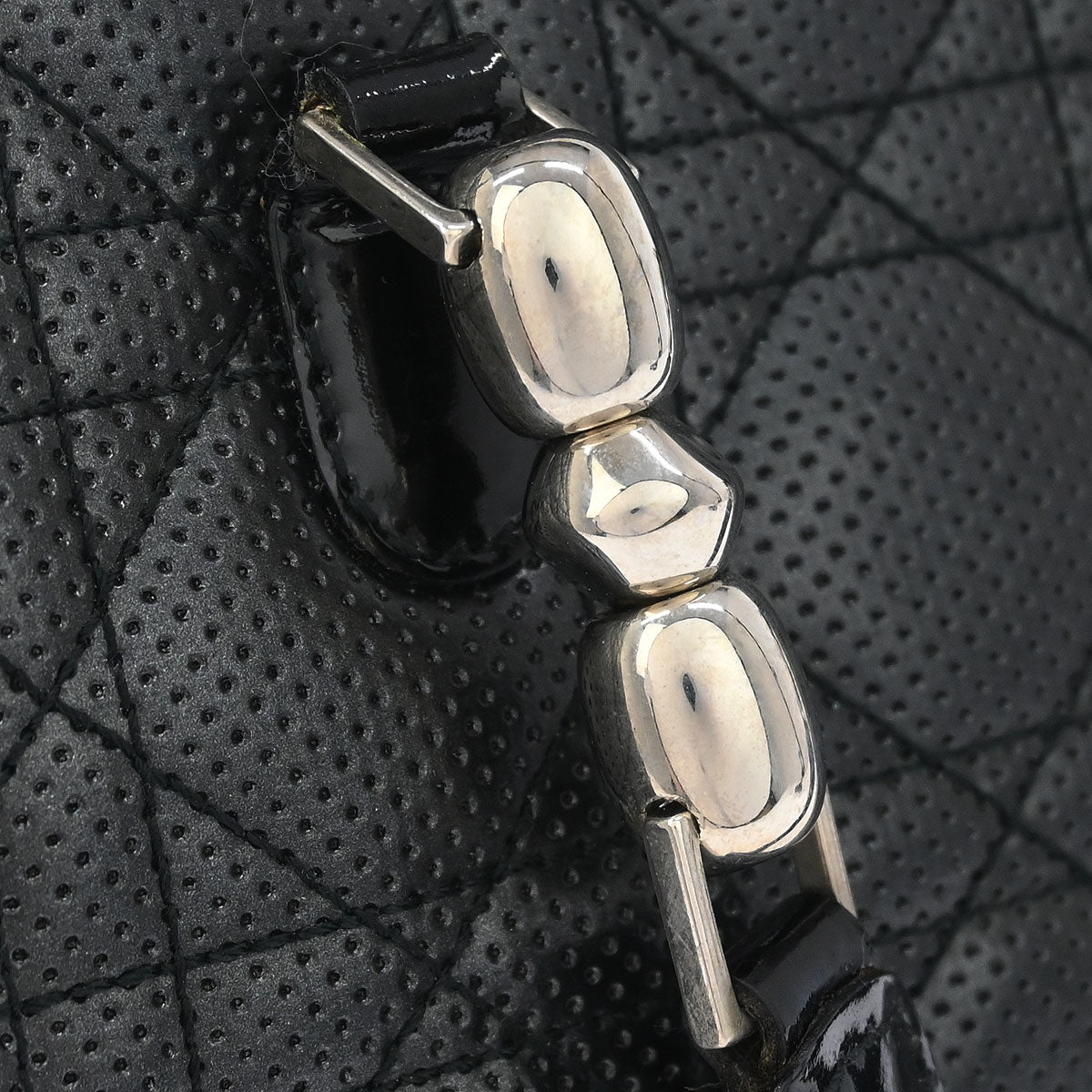 Christian Dior Black Denim Lambskin Malice Cannage Handbag