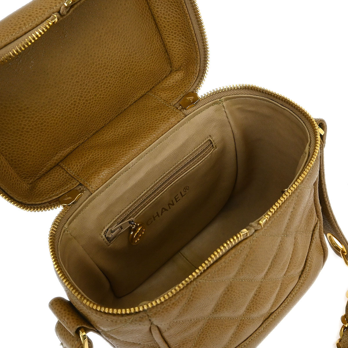 Chanel Beige Caviar Shoulder Bag