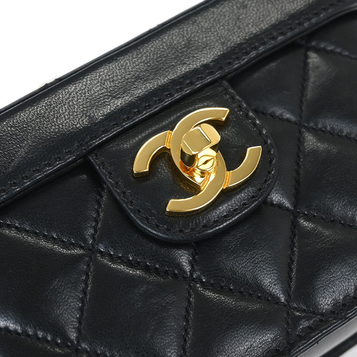 Chanel Black Lambskin Vanity Shoulder Bag