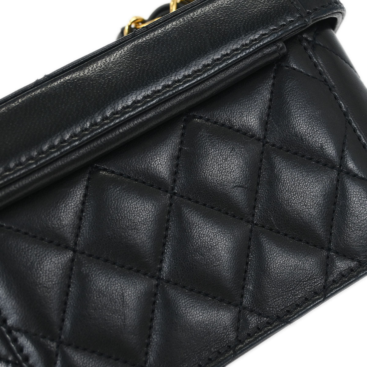 Chanel Black Lambskin Vanity Shoulder Bag