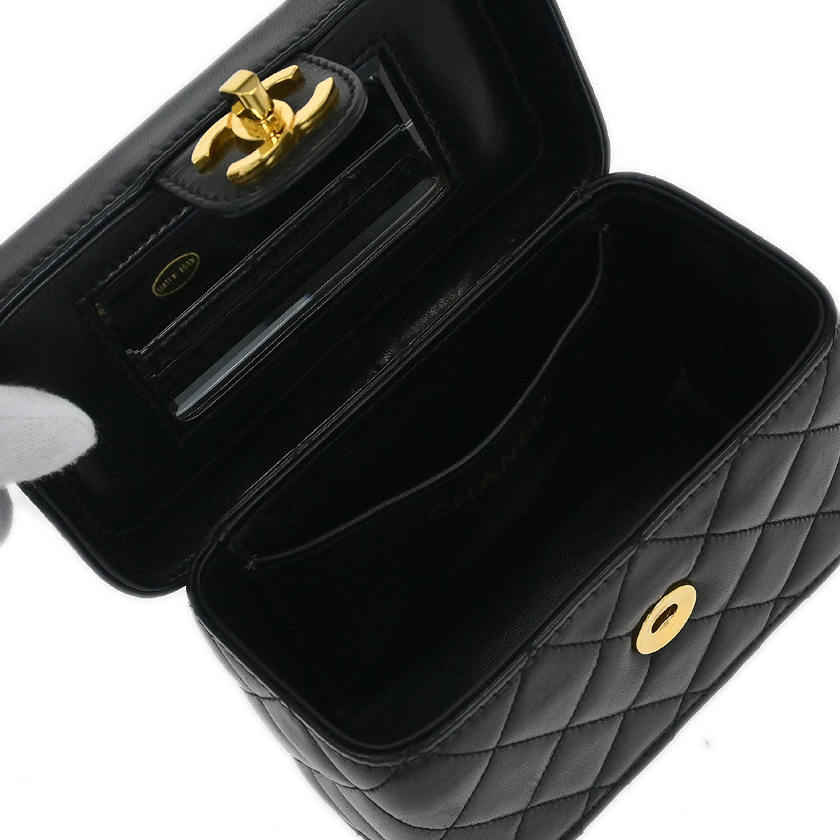 Chanel Black Lambskin Vanity Shoulder Bag