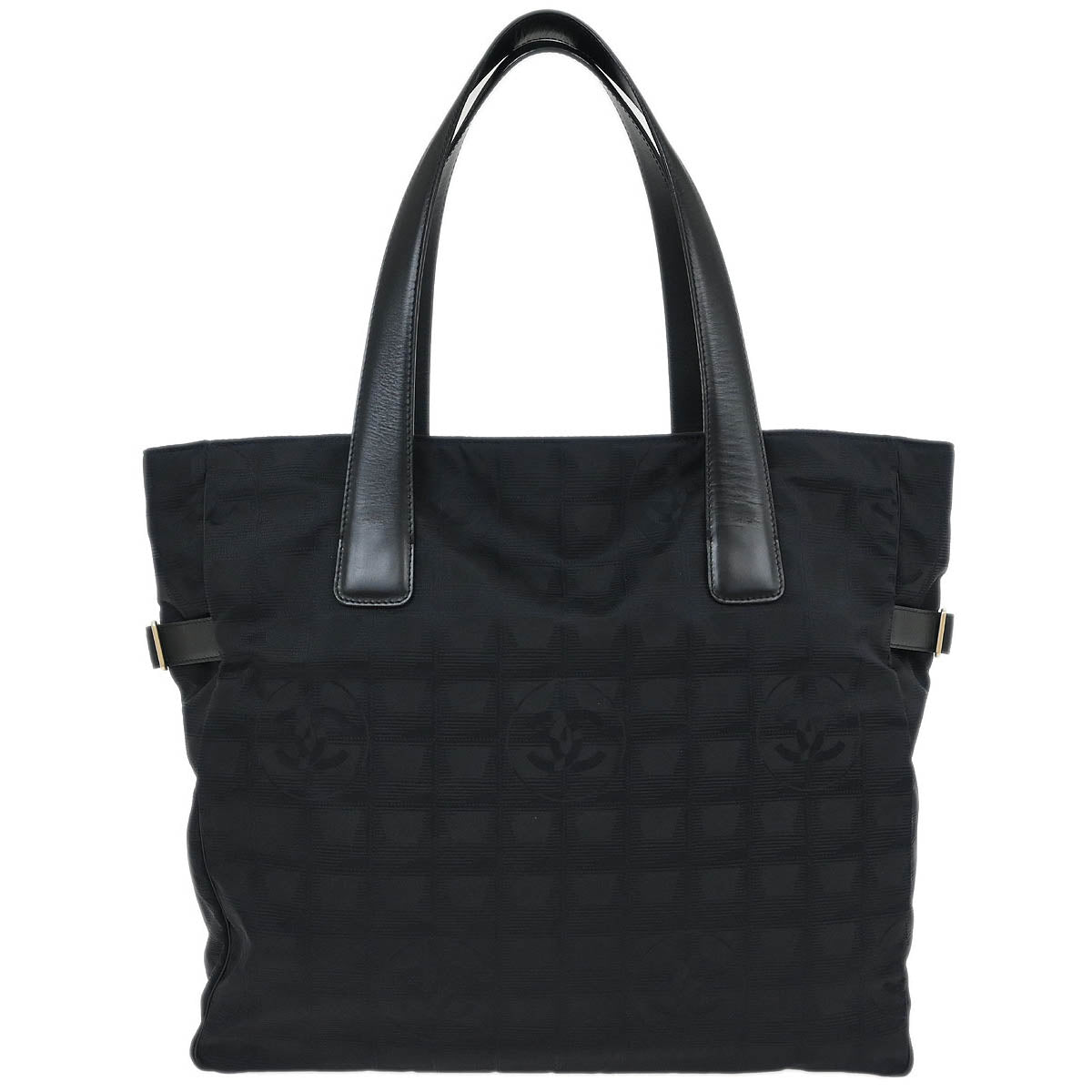 Chanel Black Jacquard Nylon New Travel Line Tote Handbag