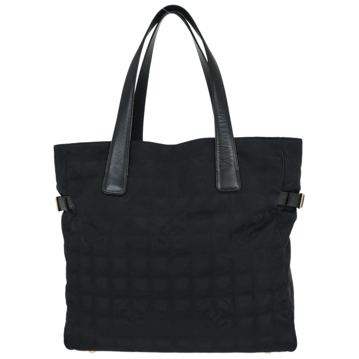 Chanel Black Jacquard Nylon New Travel Line Tote Handbag