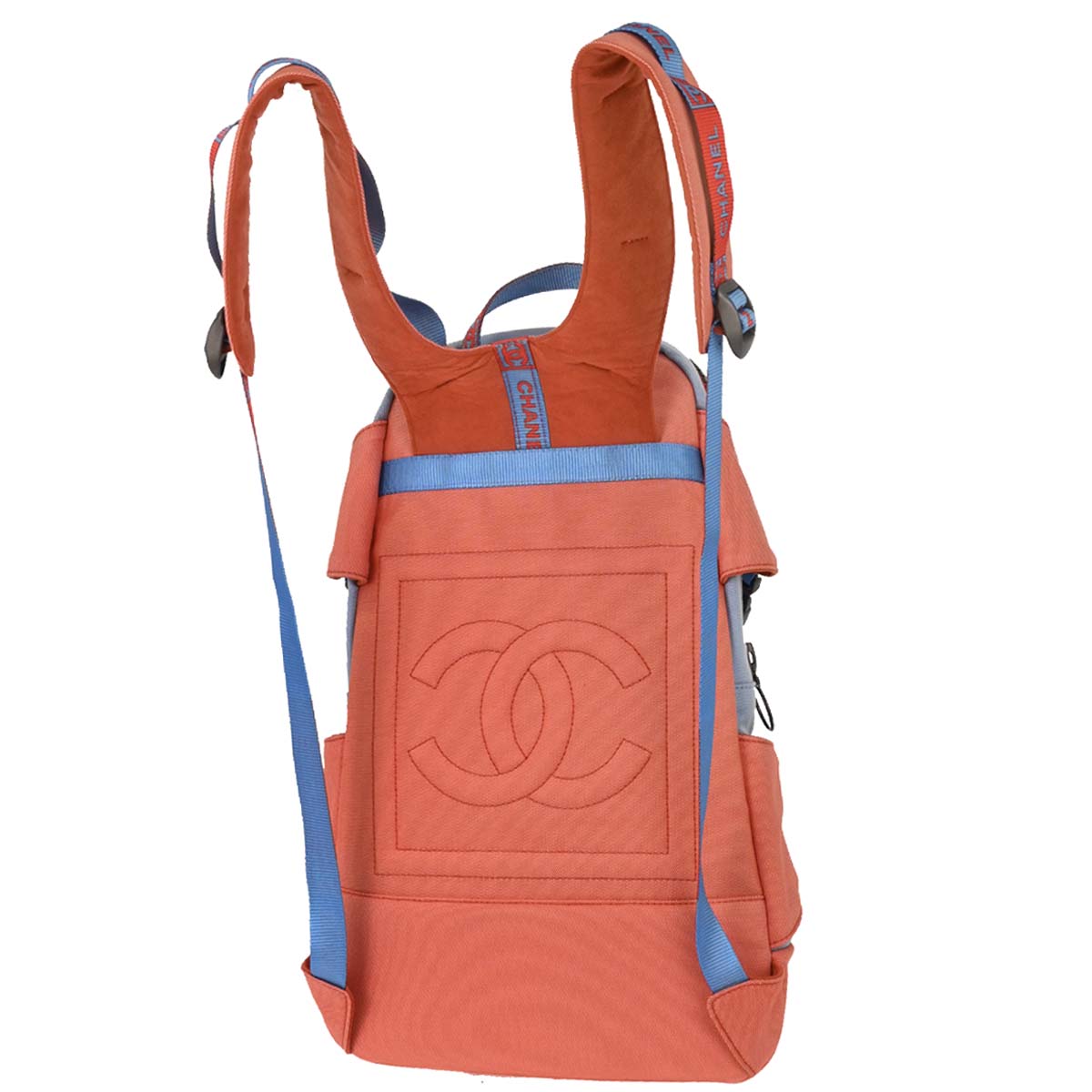 Chanel Red Blue Nylon Sport Line Backpack