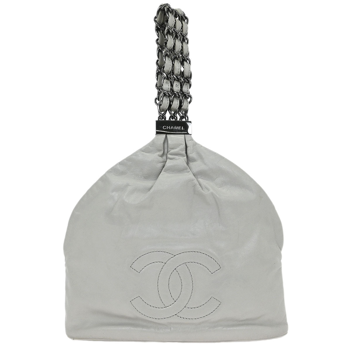 Chanel Light Gray Lambskin Handbag