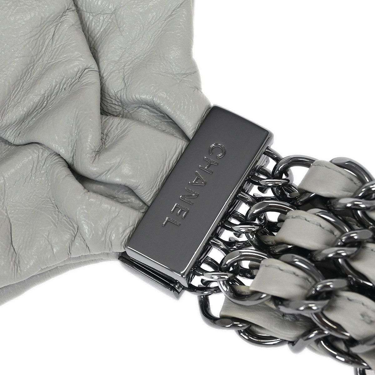Chanel Light Gray Lambskin Handbag