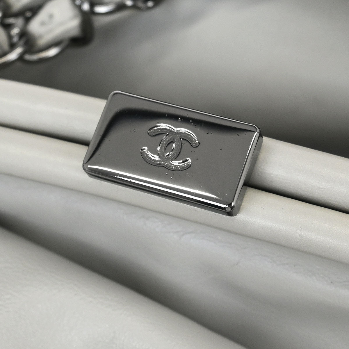 Chanel Light Gray Lambskin Handbag