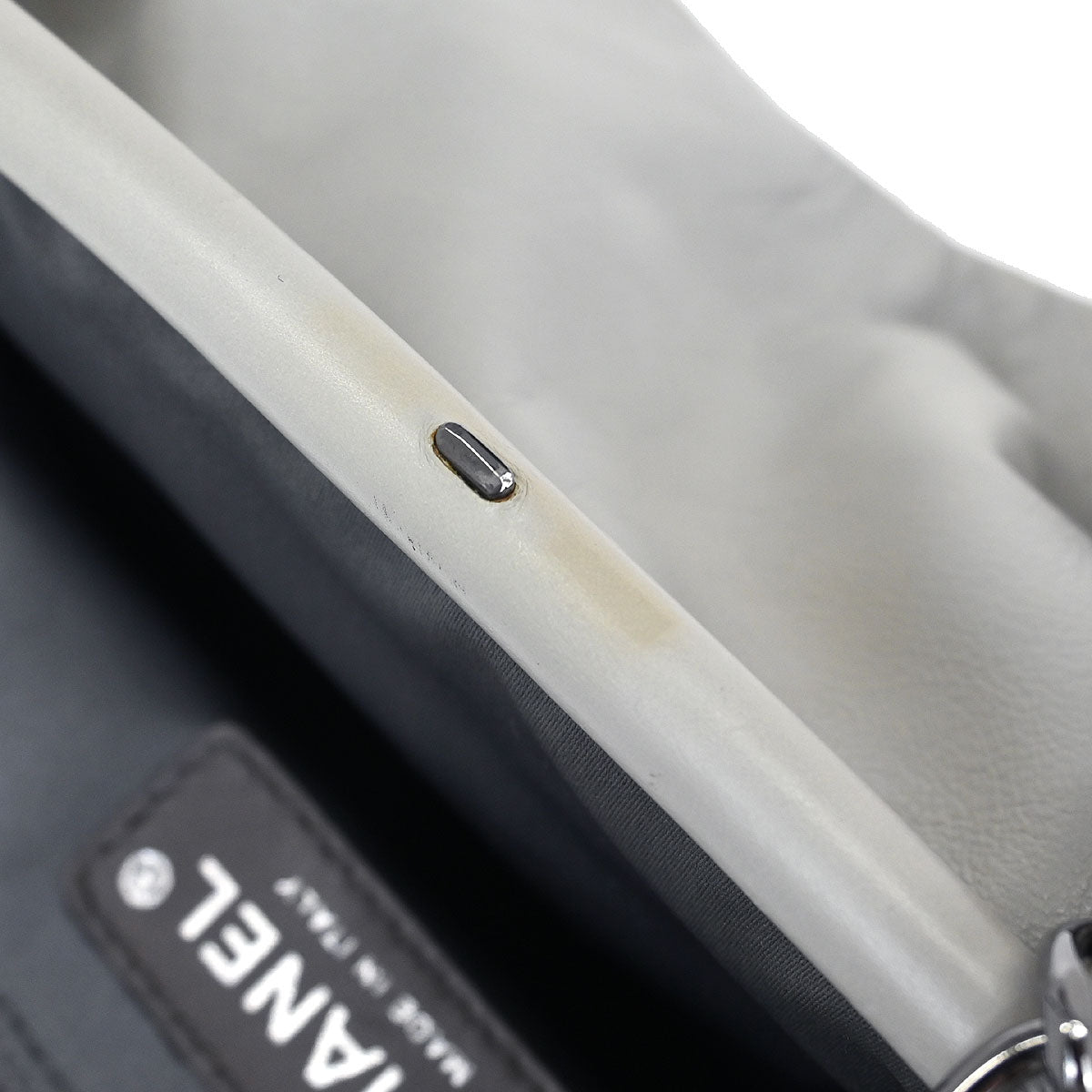 Chanel Light Gray Lambskin Handbag