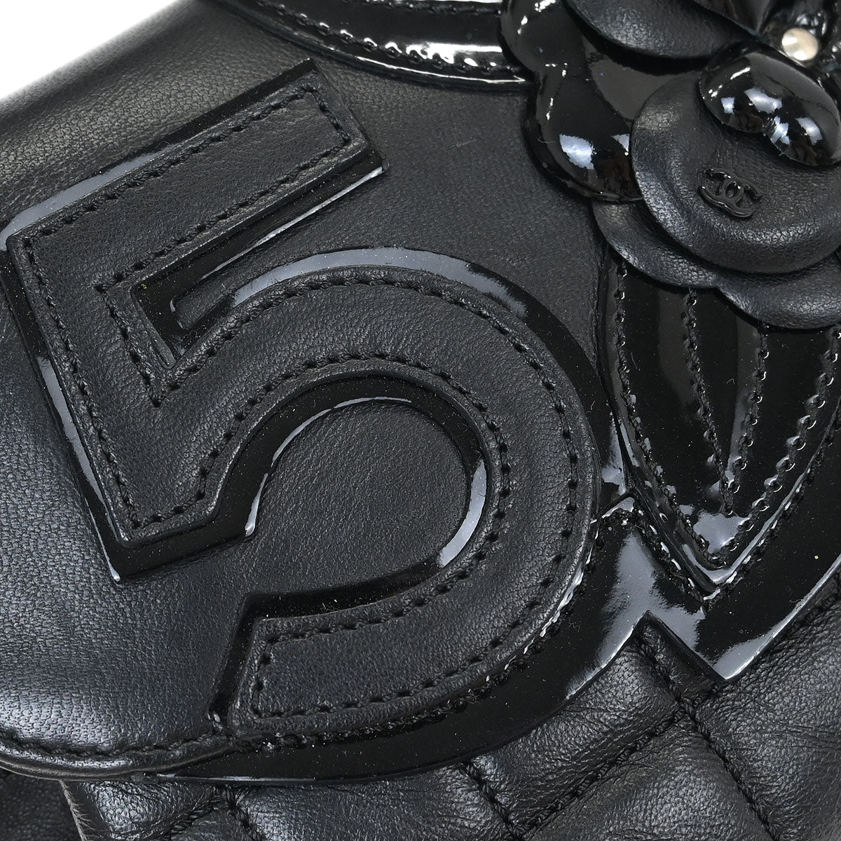 Chanel Black Lambskin No.5 Choco Bar Shoulder Bag