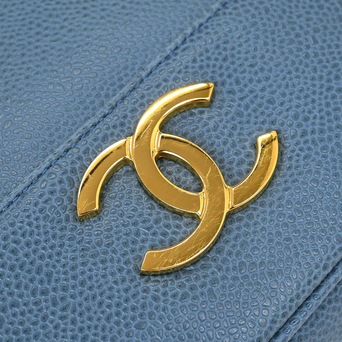 Chanel Blue Calfskin Triple CC Shoulder Tote Bag
