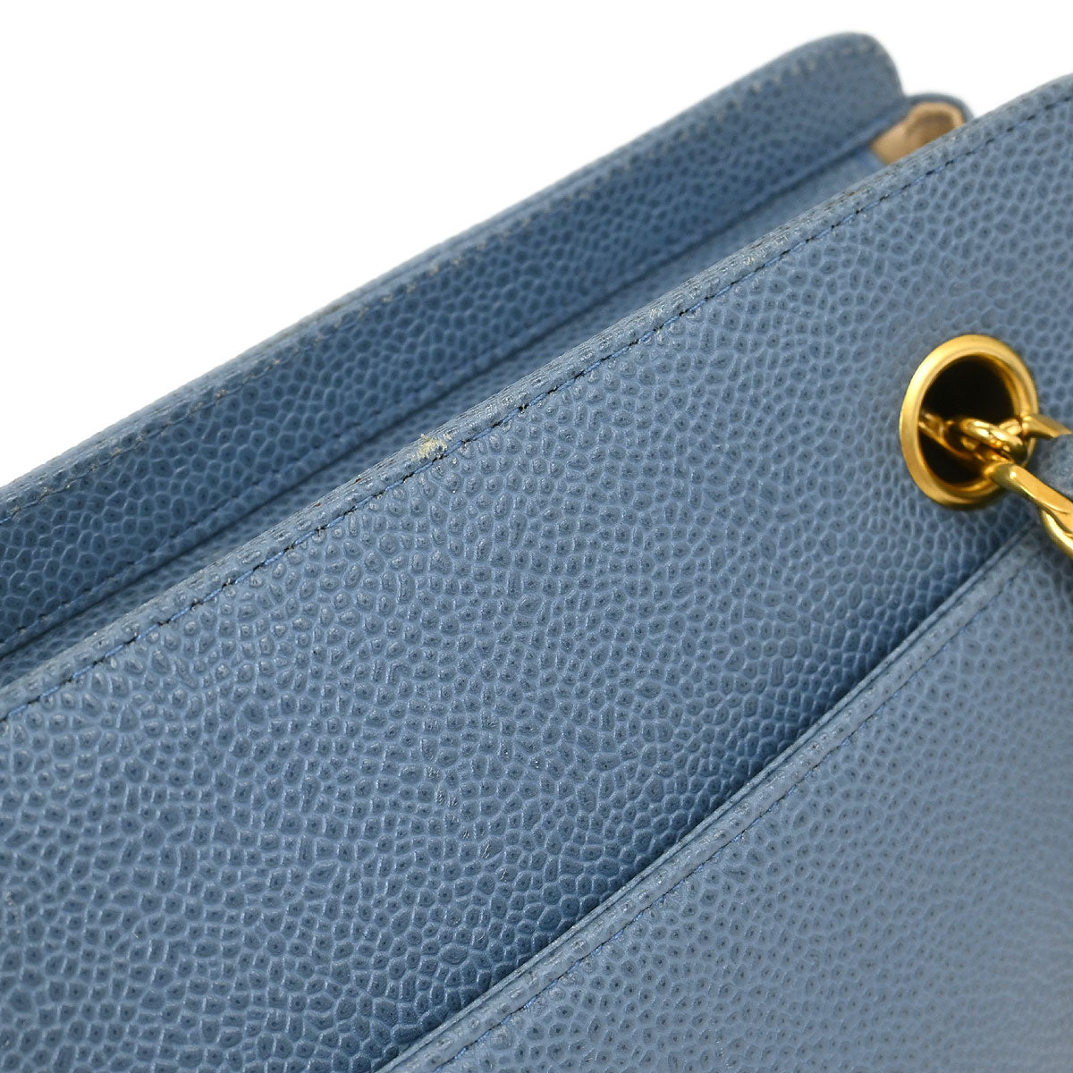 Chanel Blue Calfskin Triple CC Shoulder Tote Bag