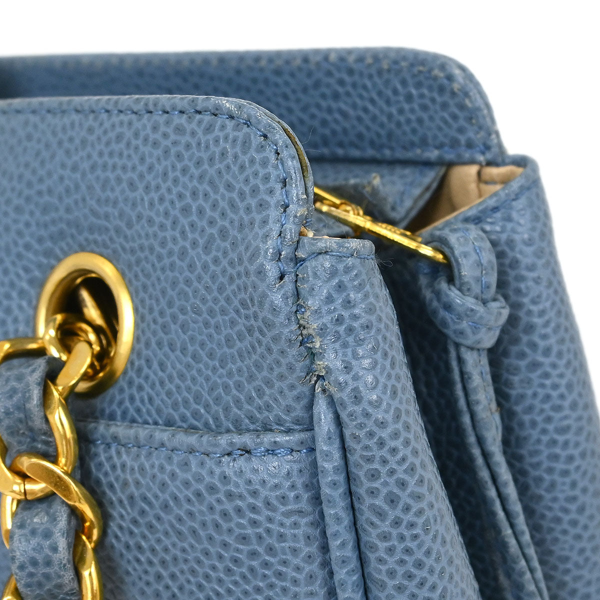 Chanel Blue Calfskin Triple CC Shoulder Tote Bag