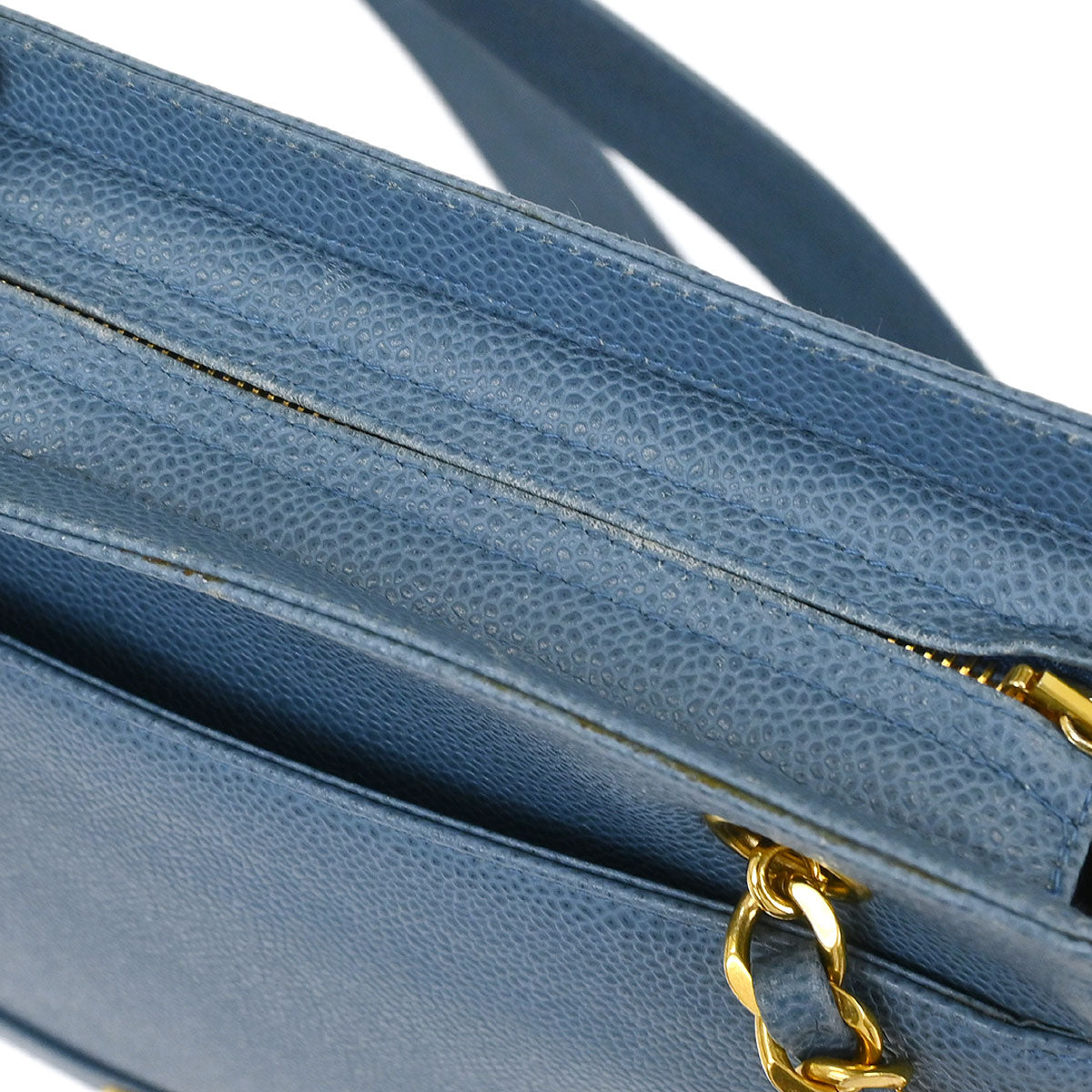 Chanel Blue Calfskin Triple CC Shoulder Tote Bag