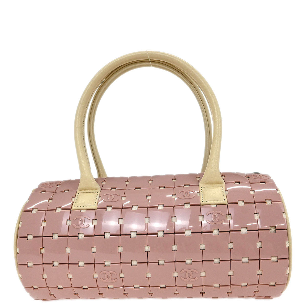 Chanel Pink Acrylic Puzzle Bag Barrel Handbag