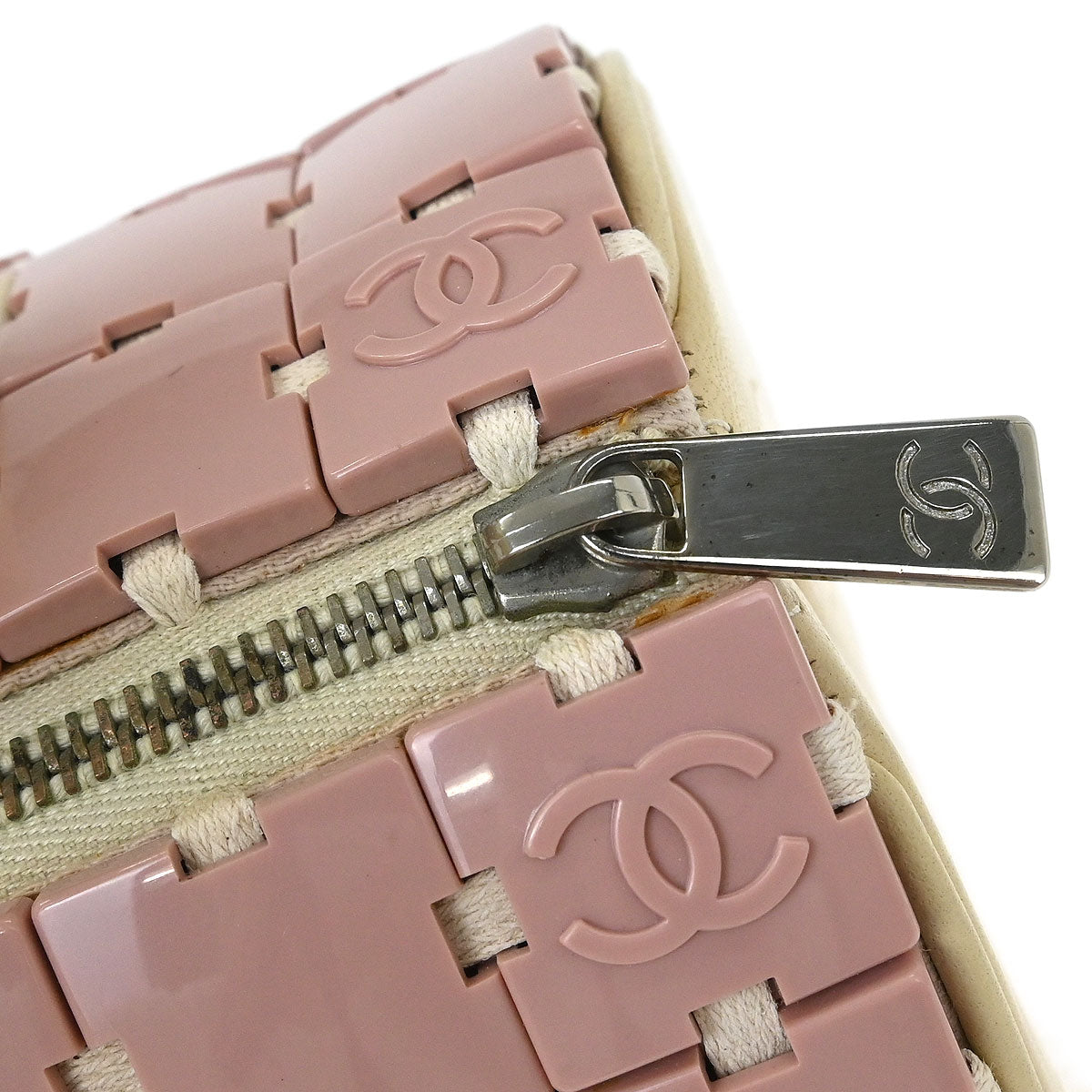 Chanel Pink Acrylic Puzzle Bag Barrel Handbag
