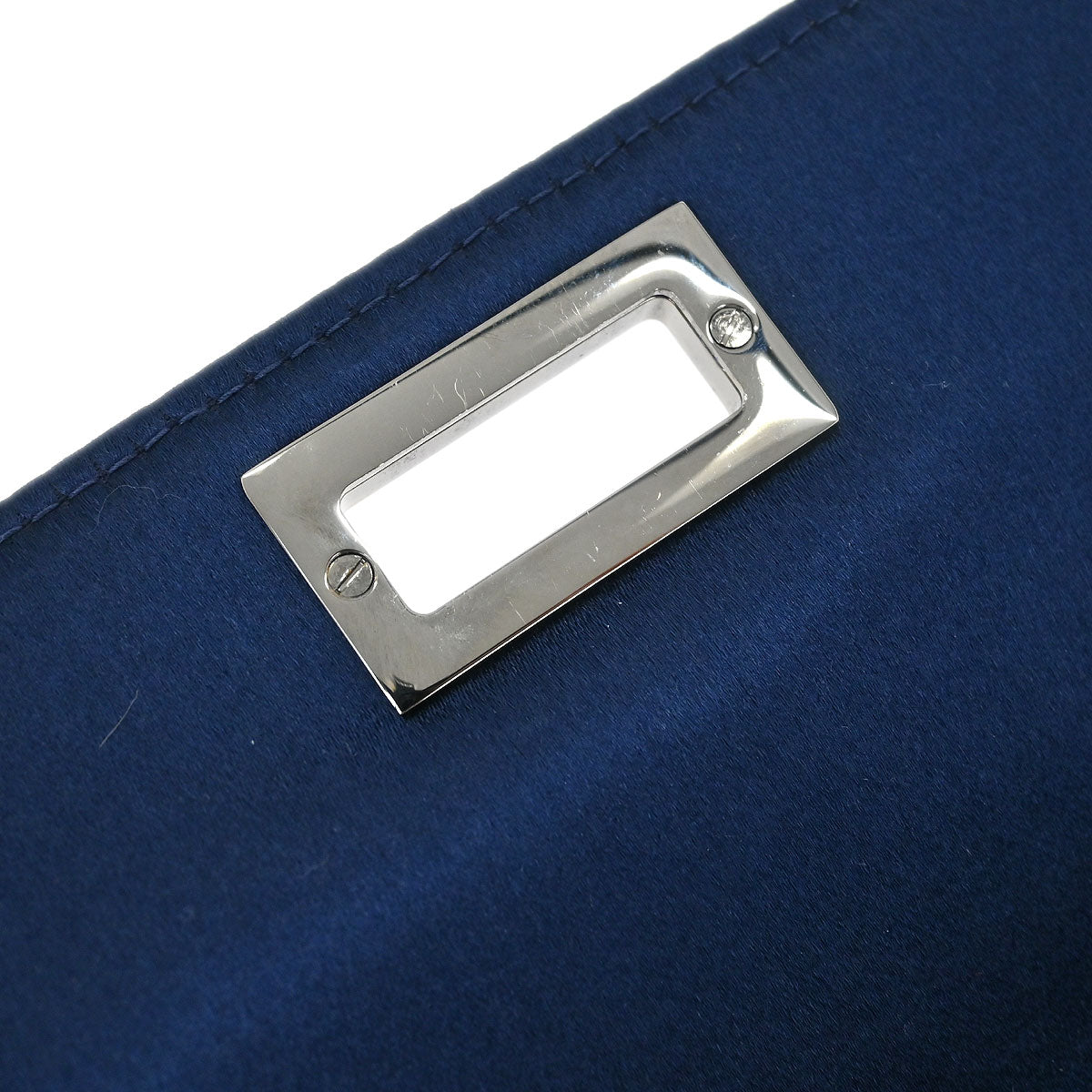 Chanel Navy Satin Mademoiselle Lock Choco Bar Handbag