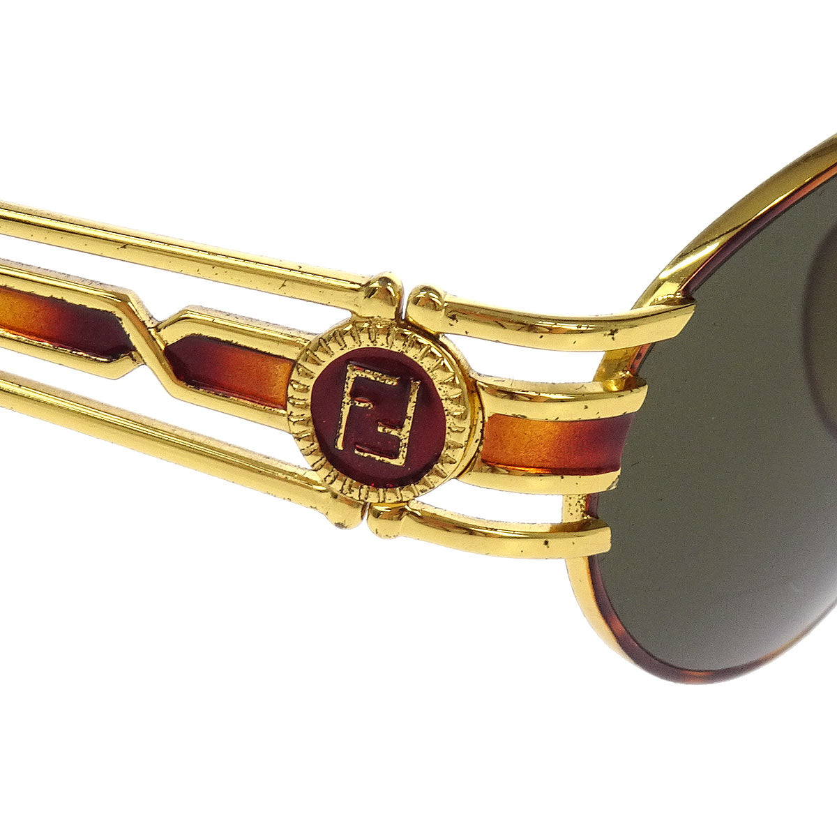 Fendi Sunglasses Eyewear Black Brown Small Good