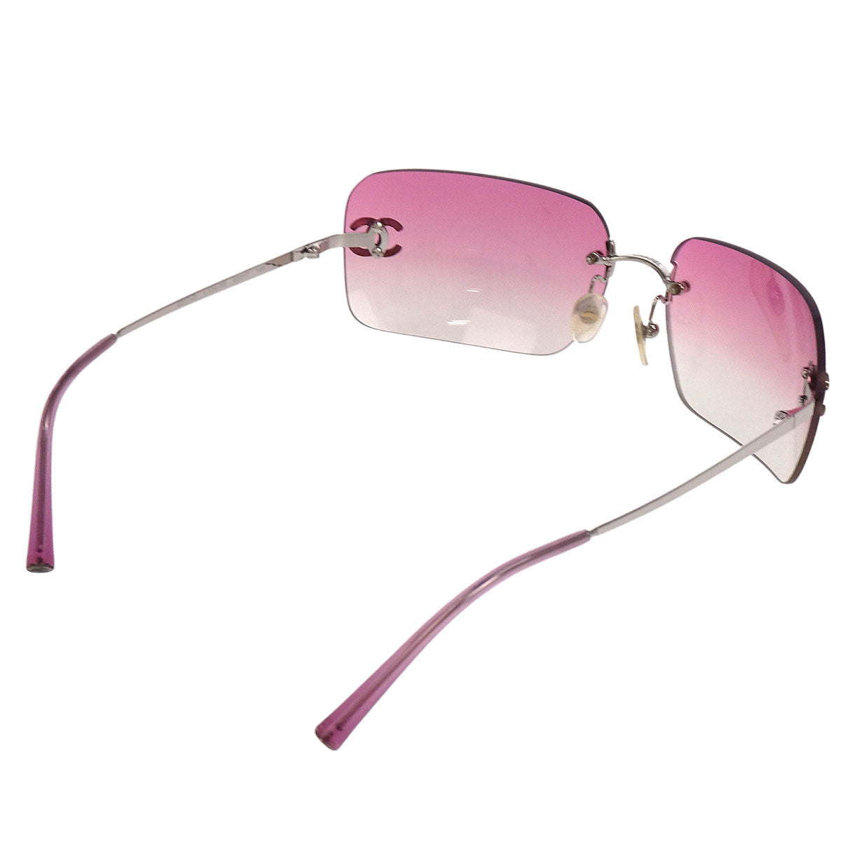 Chanel Sunglasses Eyewear Pink Rhinestone Small Good