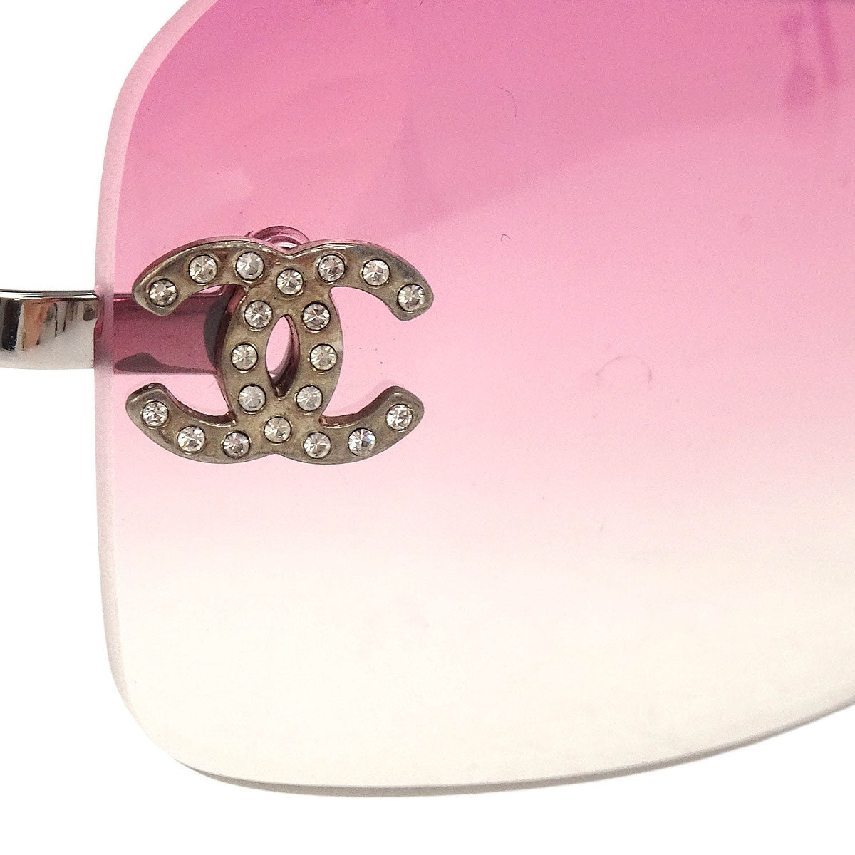 Chanel Sunglasses Eyewear Pink Rhinestone Small Good