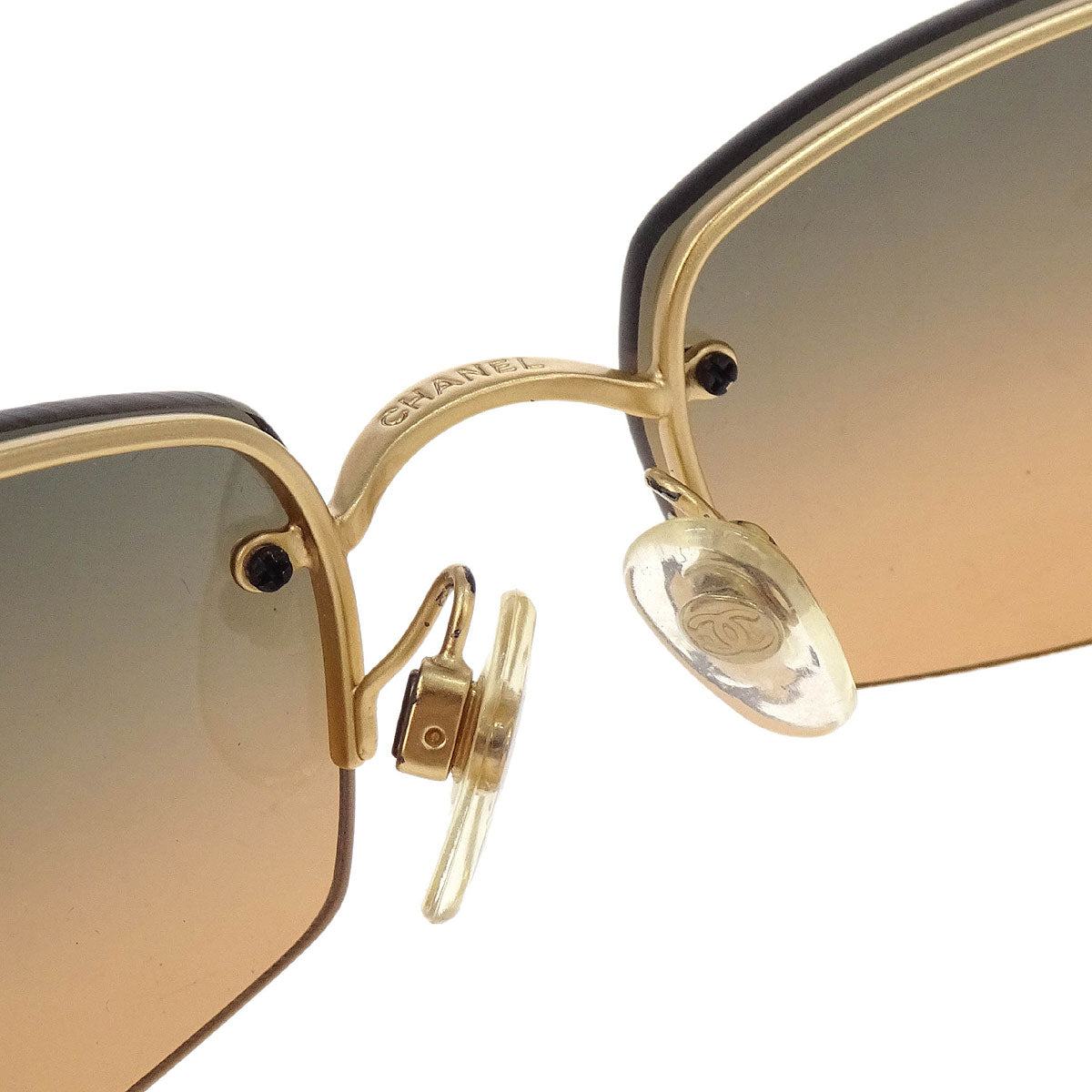 Chanel Sunglasses Eyewear Brown Rhinestone Small Good