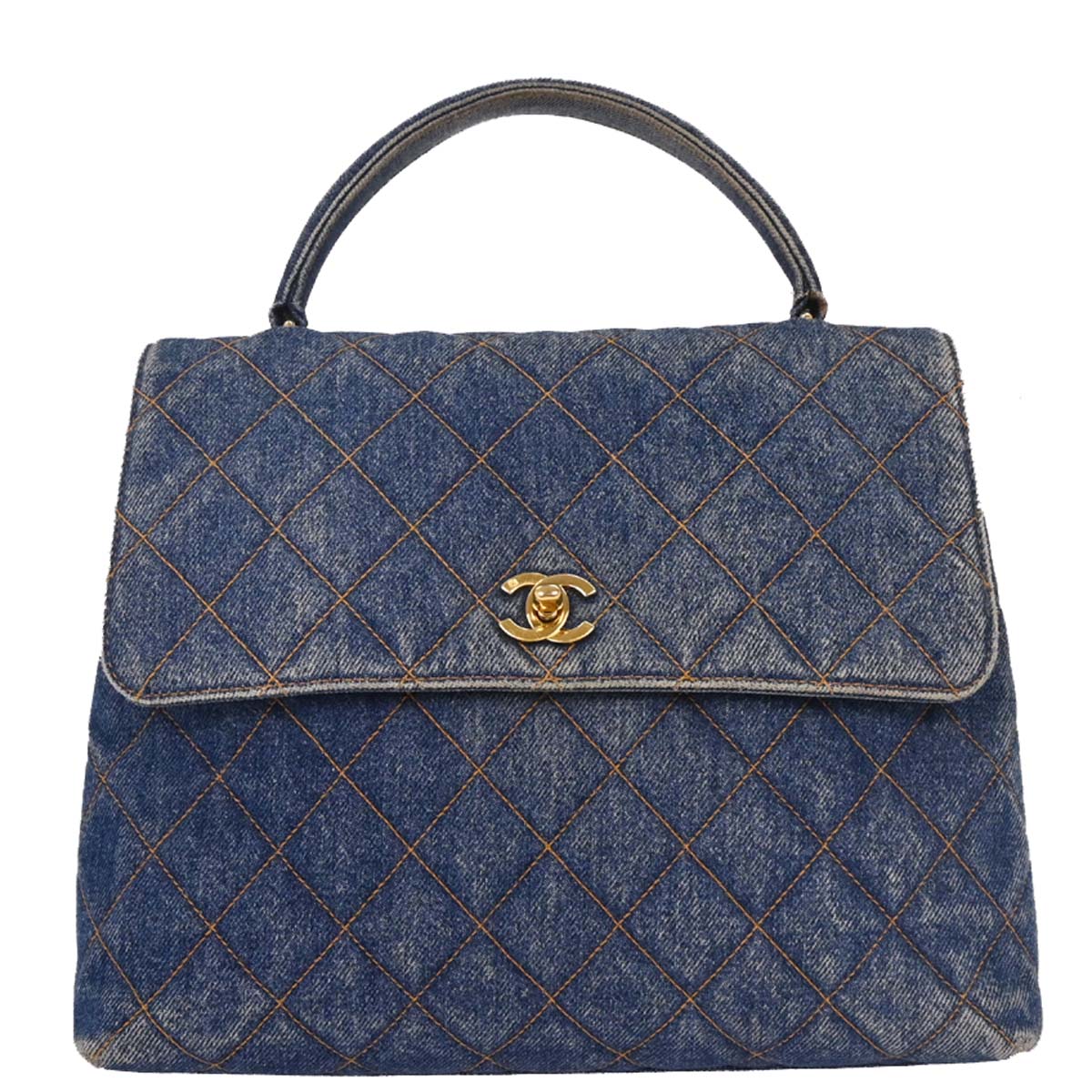 Chanel Blue Denim Kelly Handbag