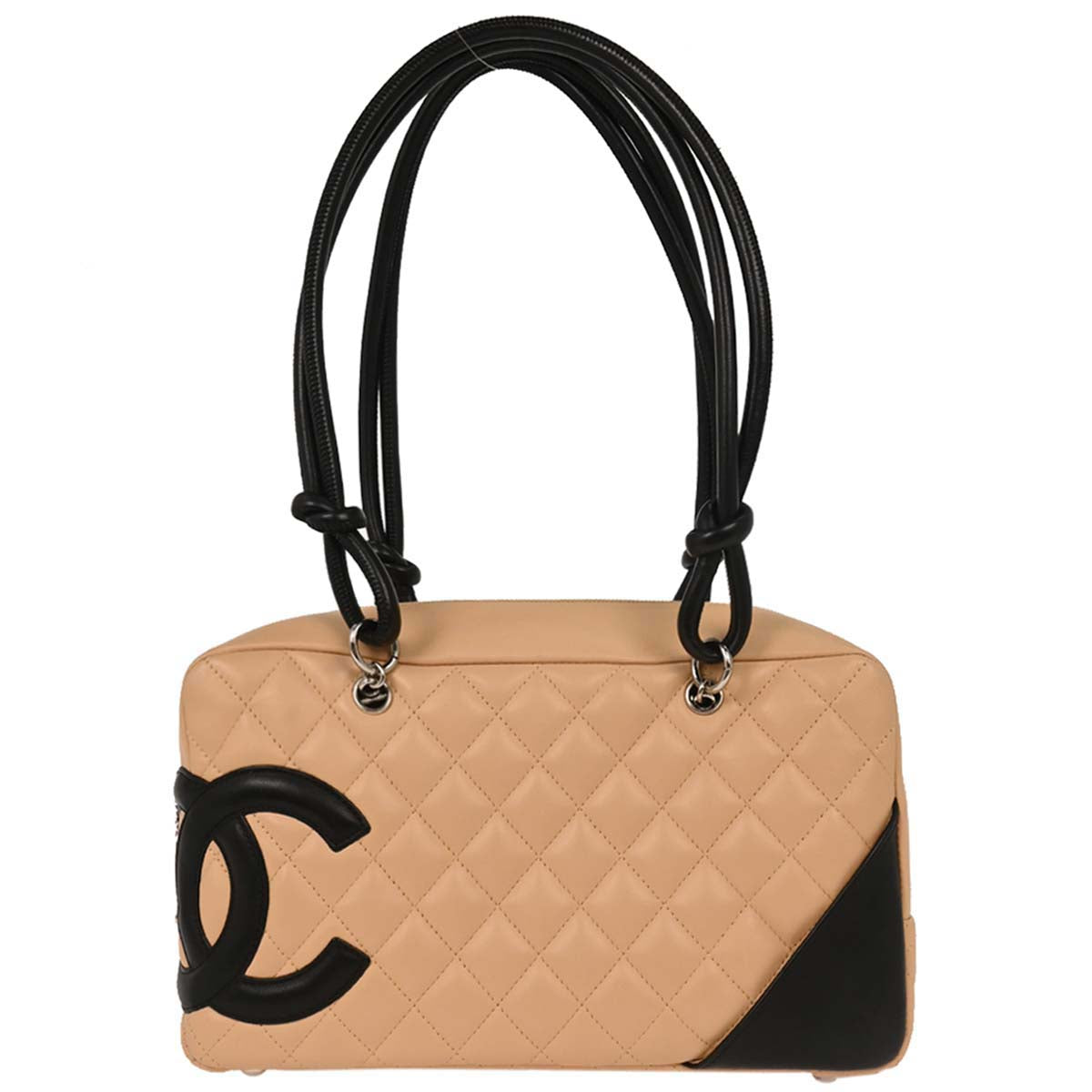 Chanel Beige Calfskin Cambon Ligne Bowling Bag