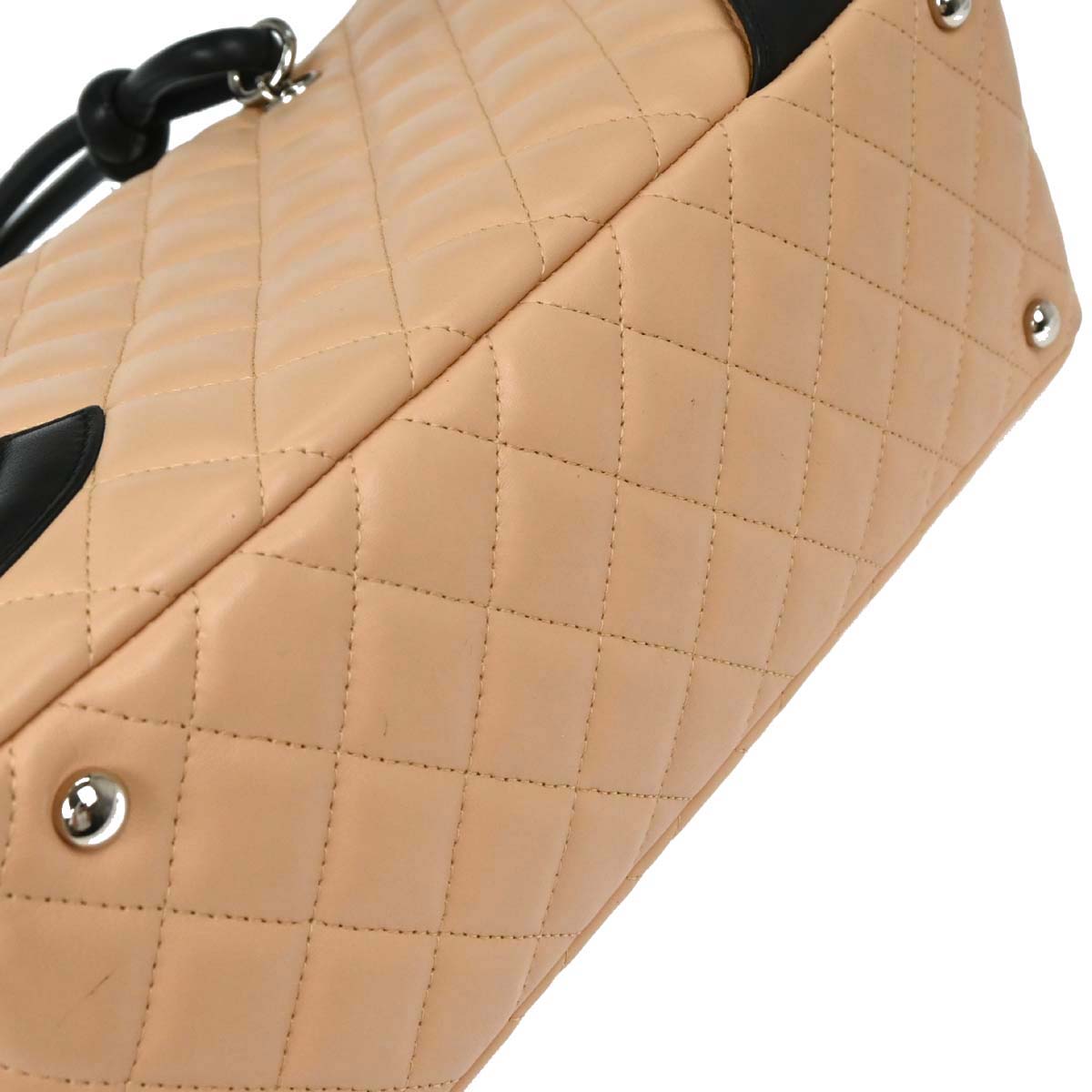 Chanel Beige Calfskin Cambon Ligne Bowling Bag