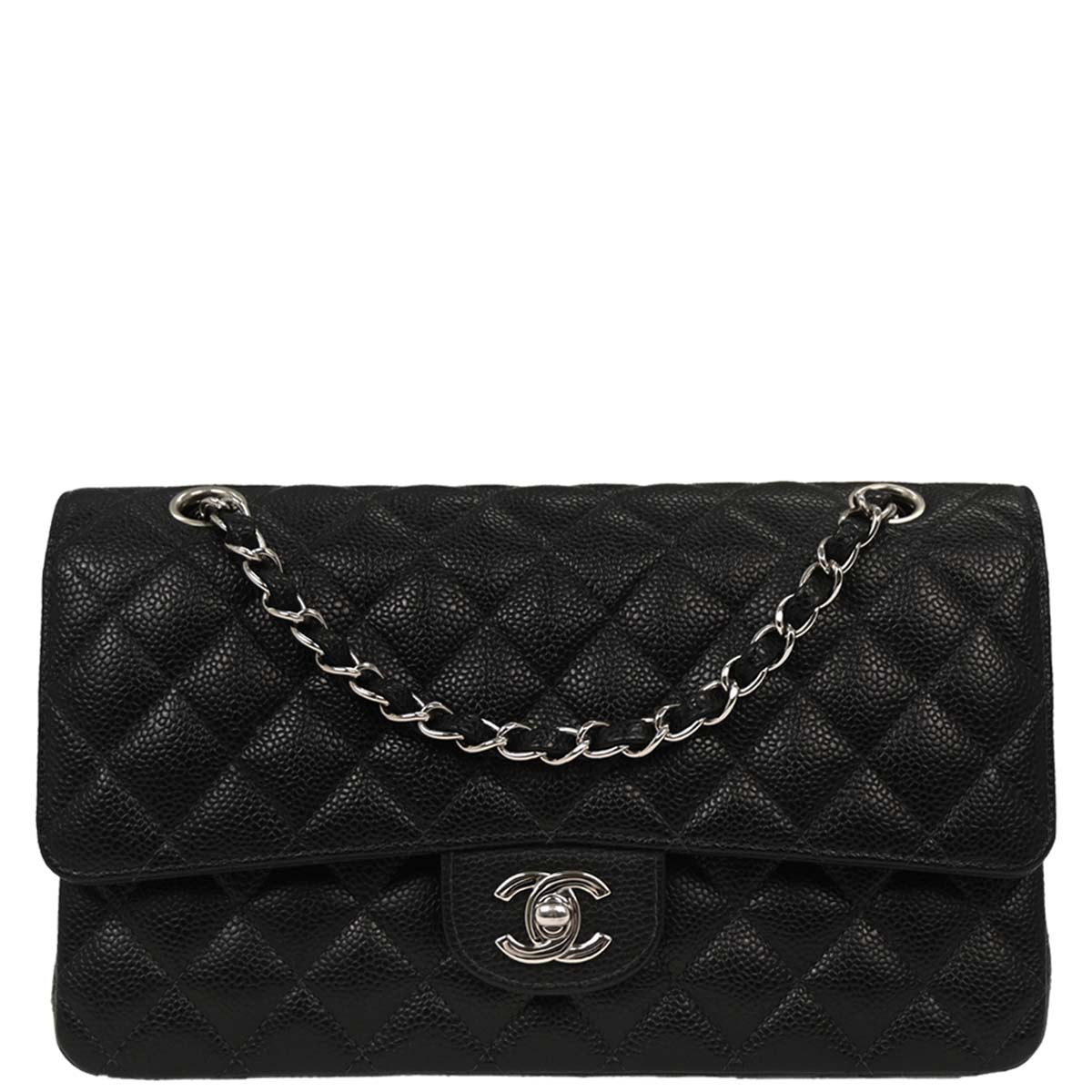 Chanel Black Caviar Medium Classic Double Flap Shoulder Bag