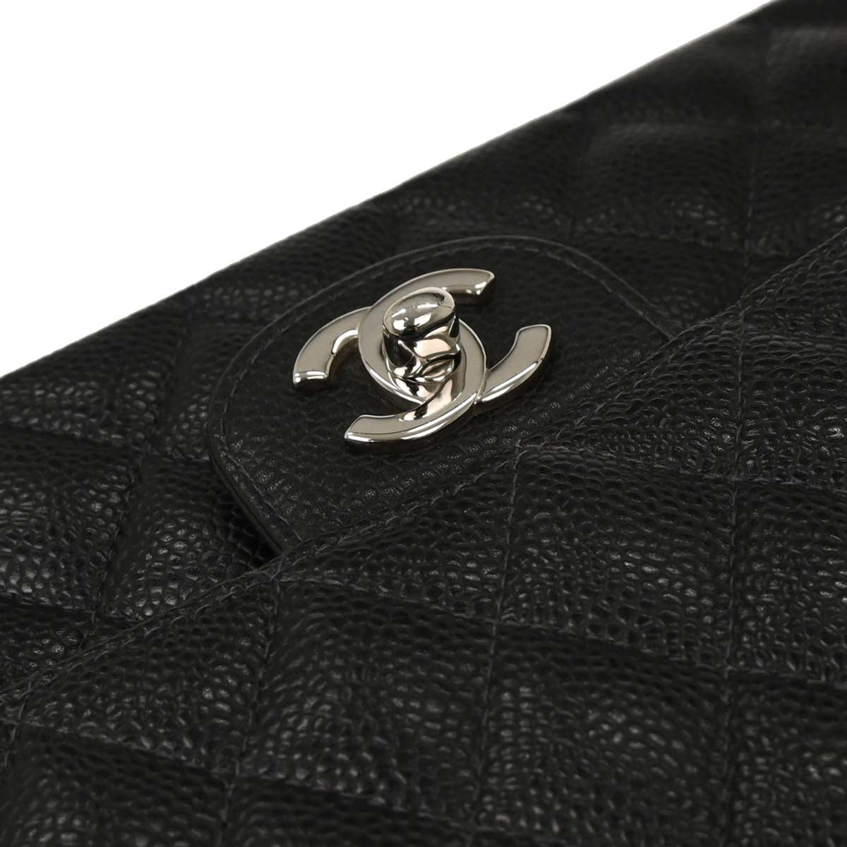 Chanel Black Caviar Medium Classic Double Flap Shoulder Bag