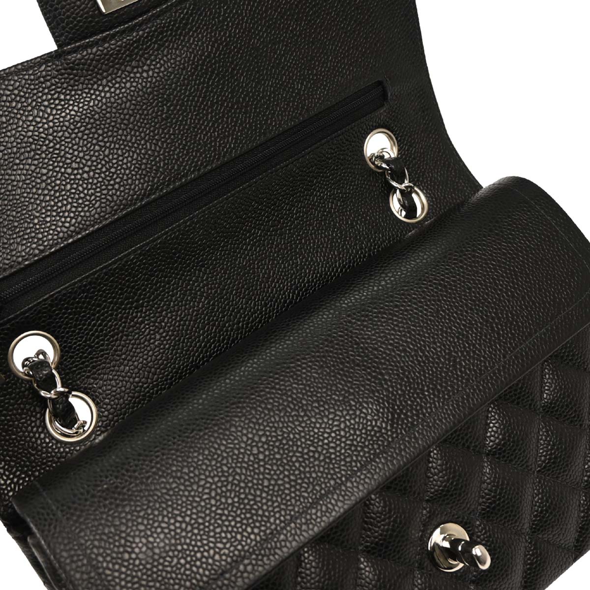 Chanel Black Caviar Medium Classic Double Flap Shoulder Bag