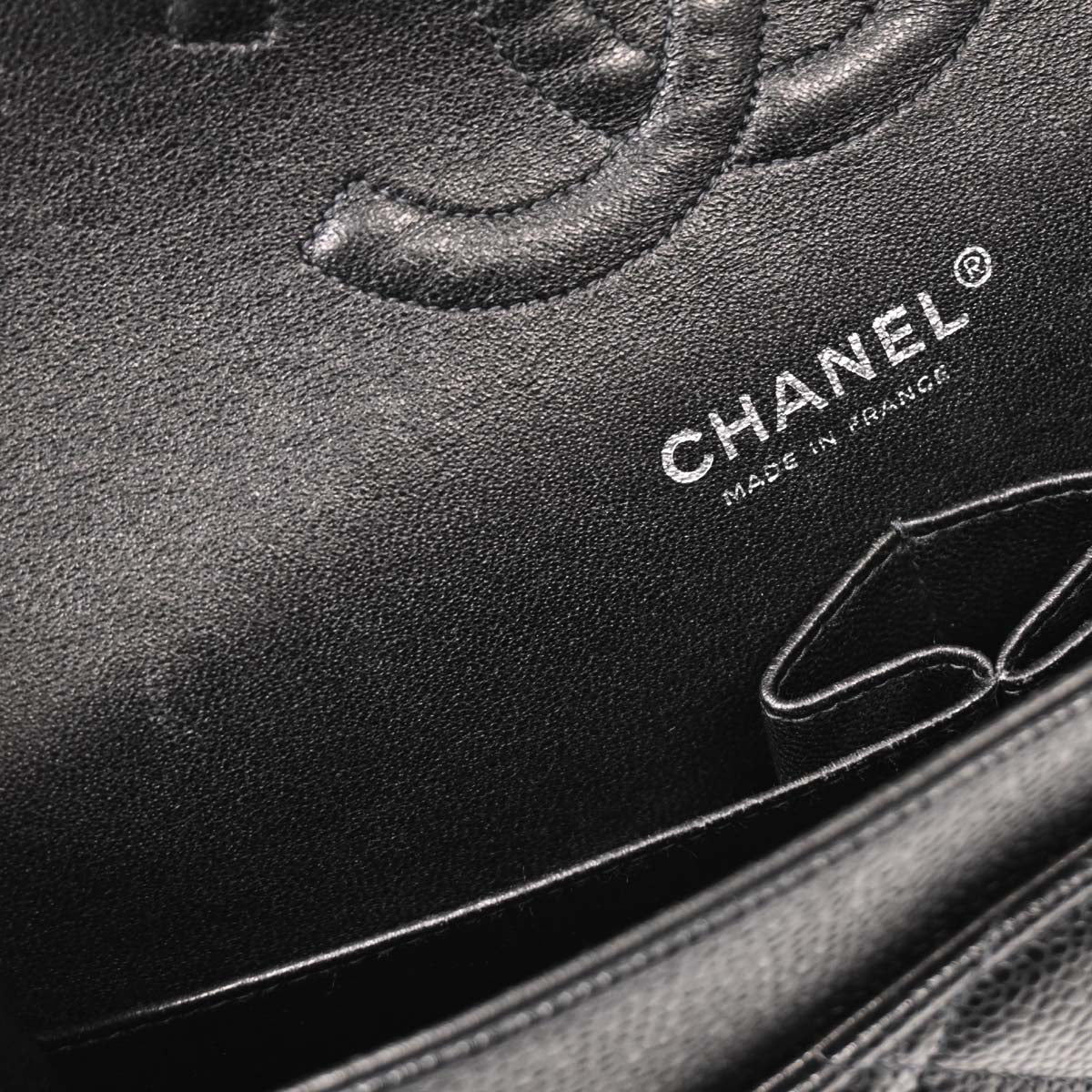 Chanel Black Caviar Medium Classic Double Flap Shoulder Bag
