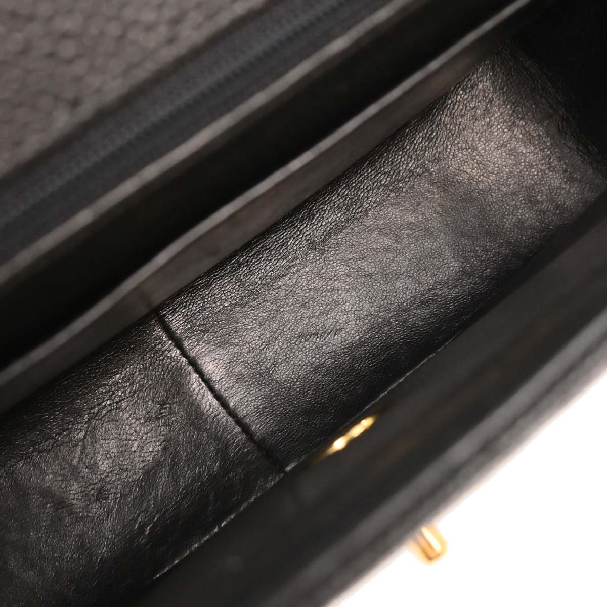 Chanel Black Caviar Chevron Shoulder Bag