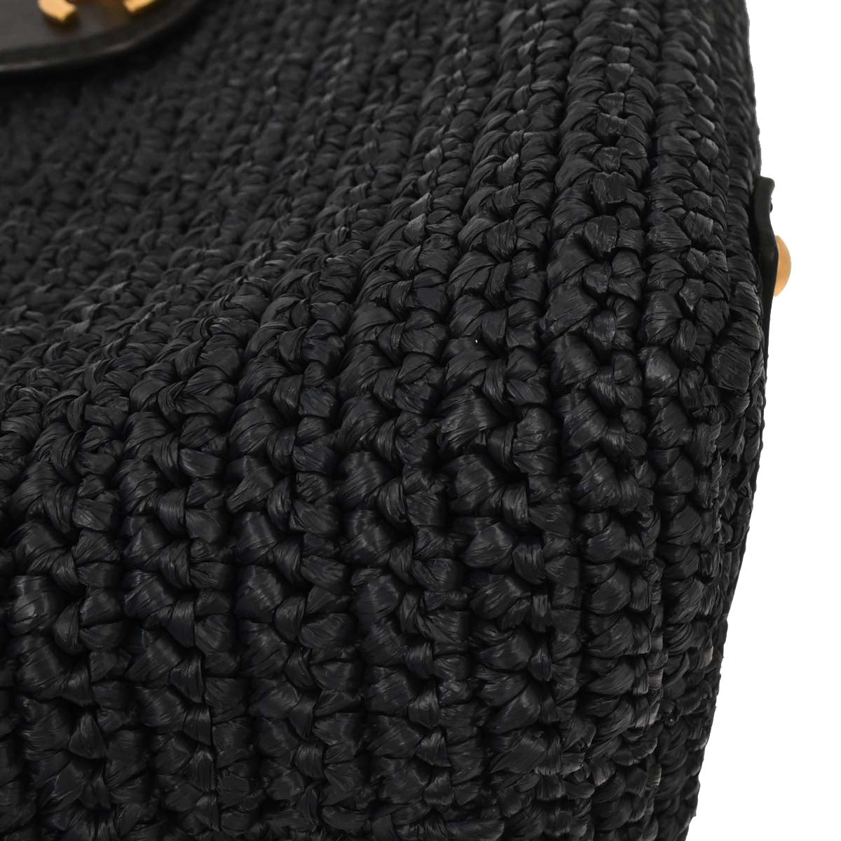 Chanel Navy Straw Tote Handbag