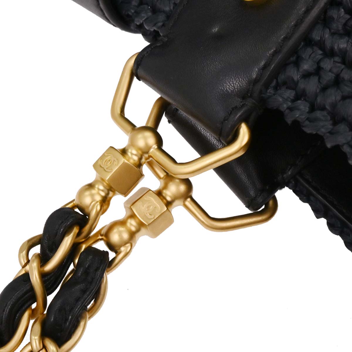 Chanel Navy Straw Tote Handbag