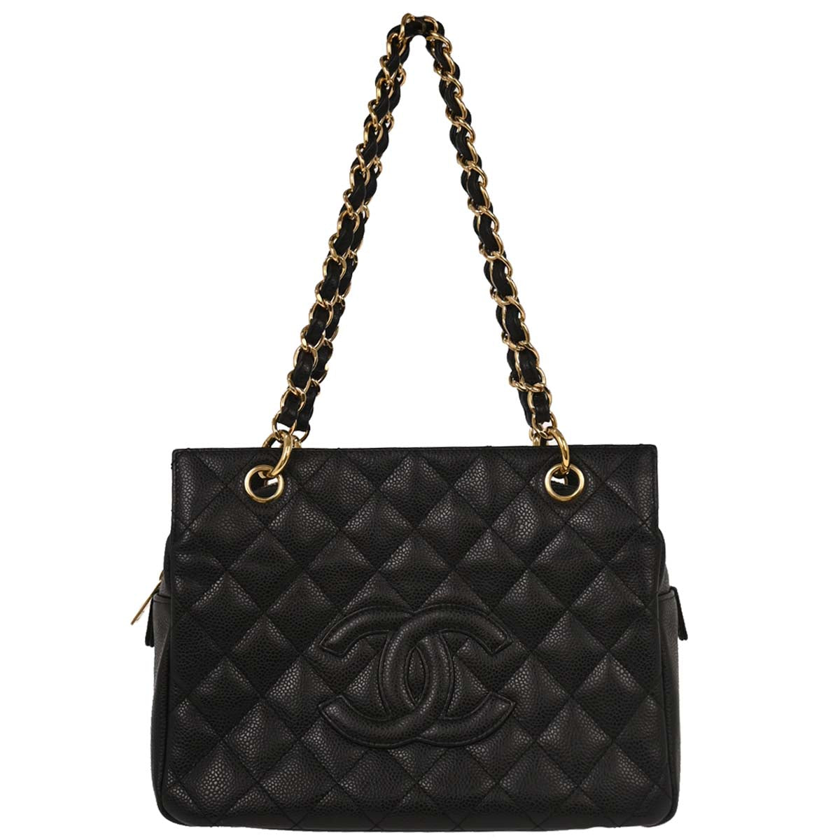 Chanel Black Caviar Petite Timeless Tote PTT Chain Handbag