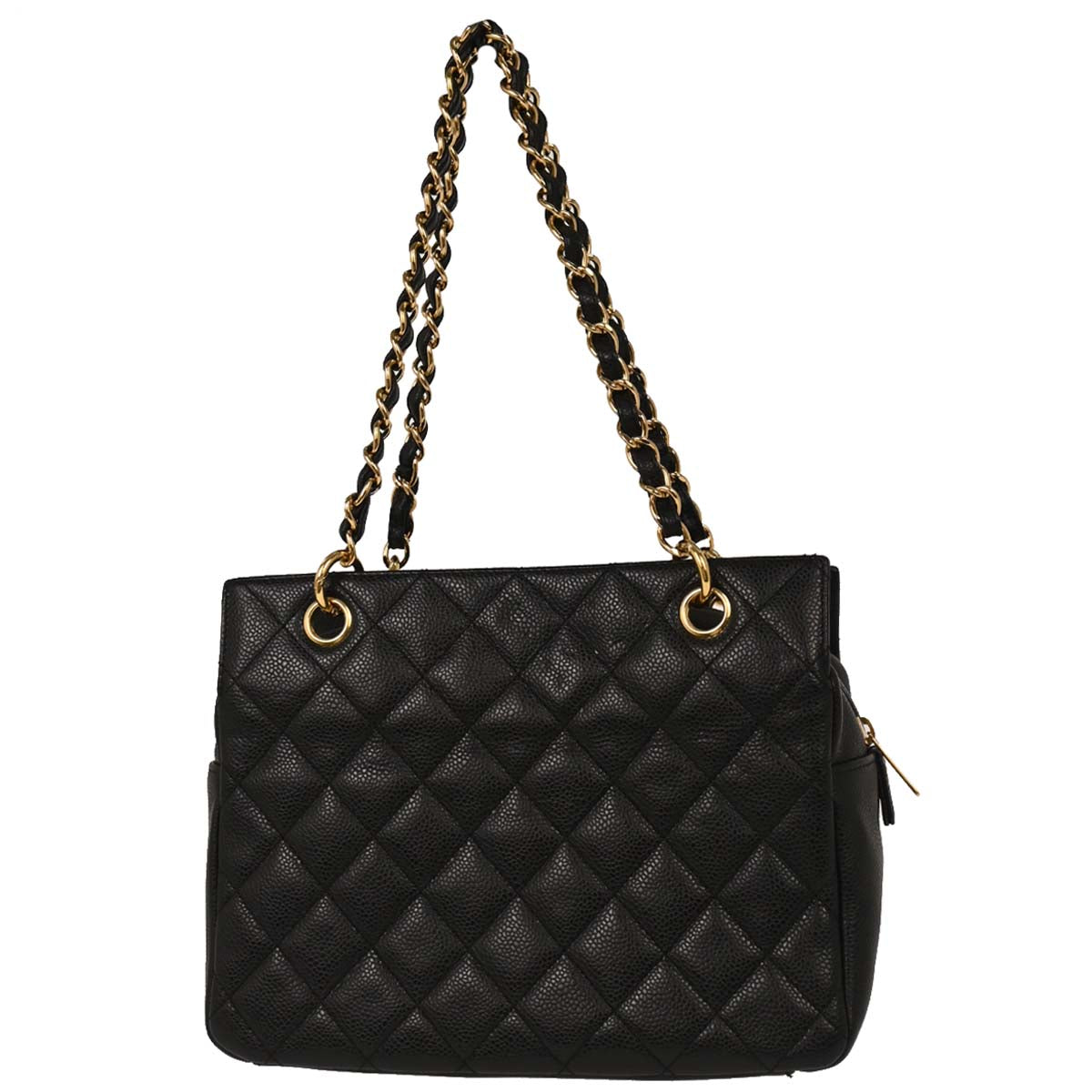 Chanel Black Caviar Petite Timeless Tote PTT Chain Handbag