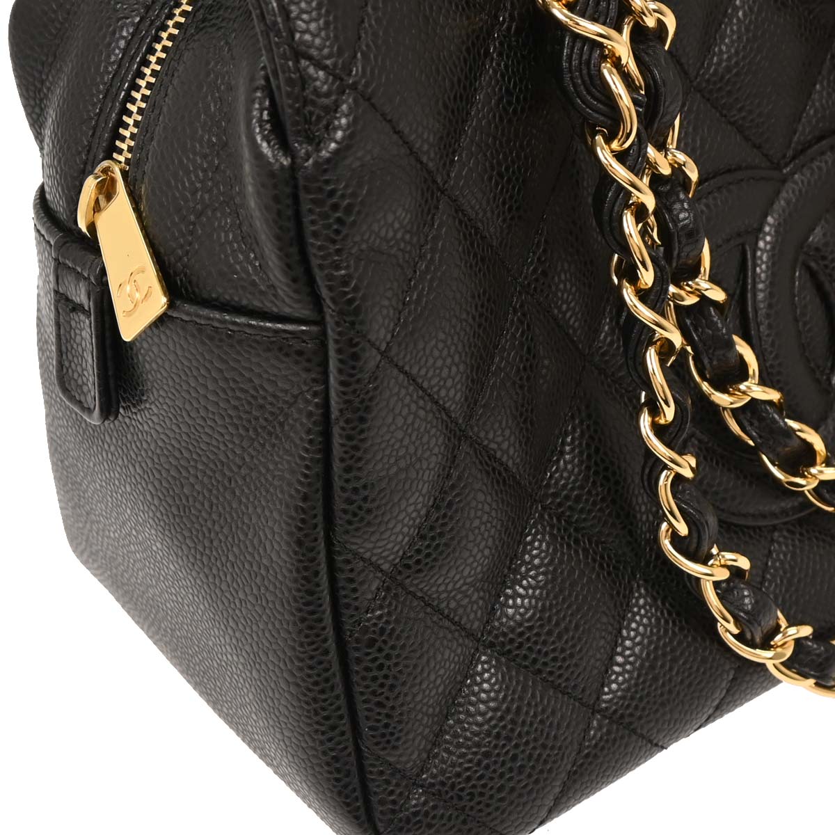 Chanel Black Caviar Petite Timeless Tote PTT Chain Handbag