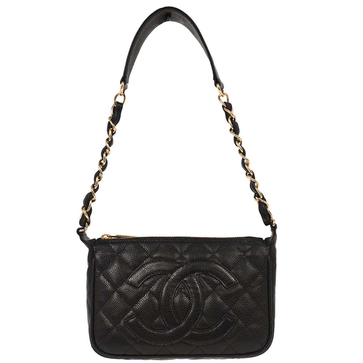 Chanel Black Caviar Chain Handbag