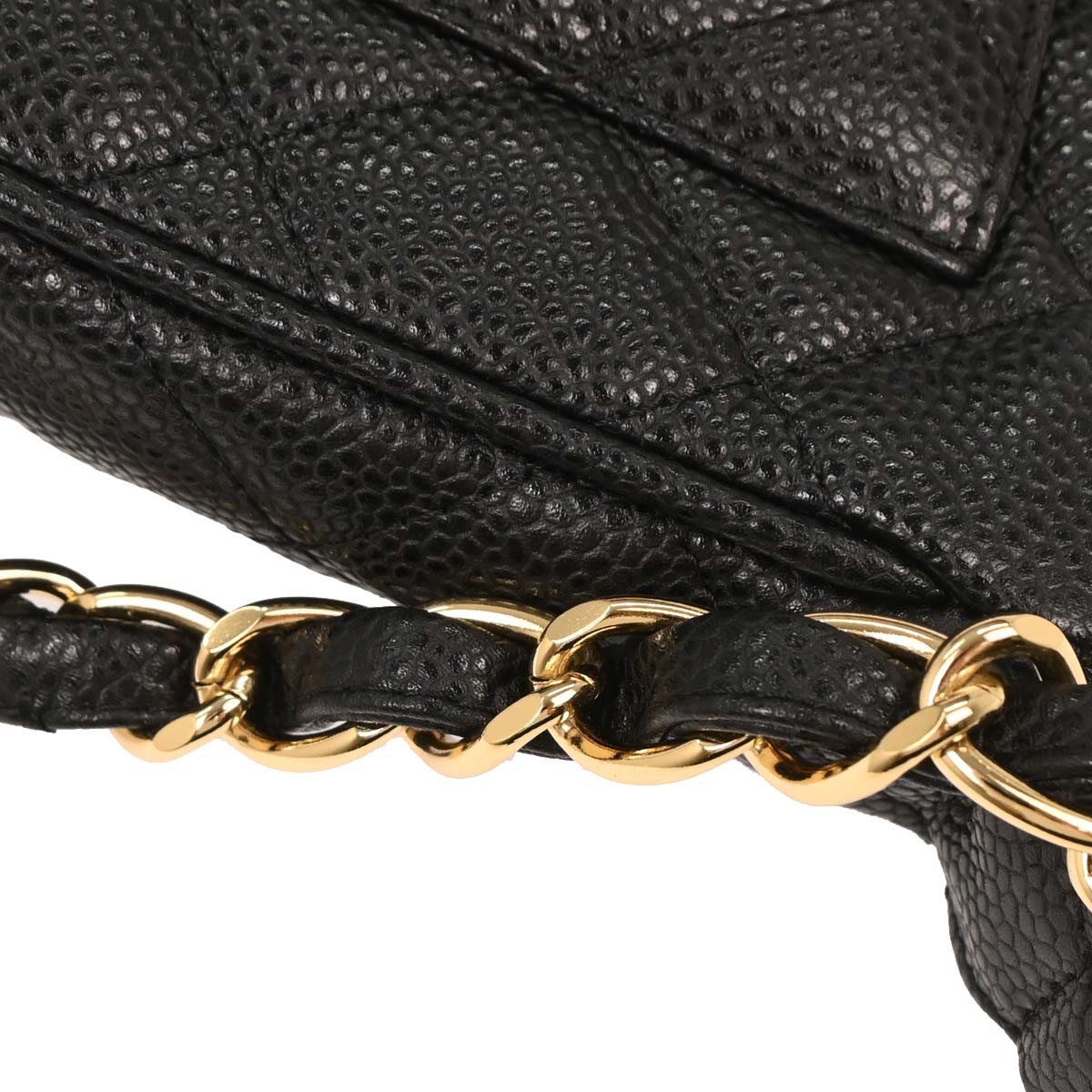 Chanel Black Caviar Chain Handbag