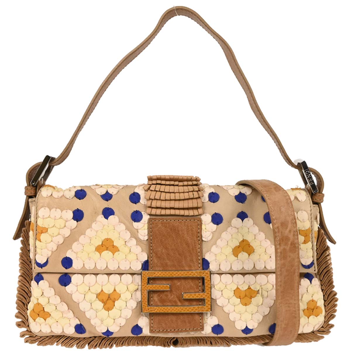 Fendi * Beige Leather Baguette Handbag