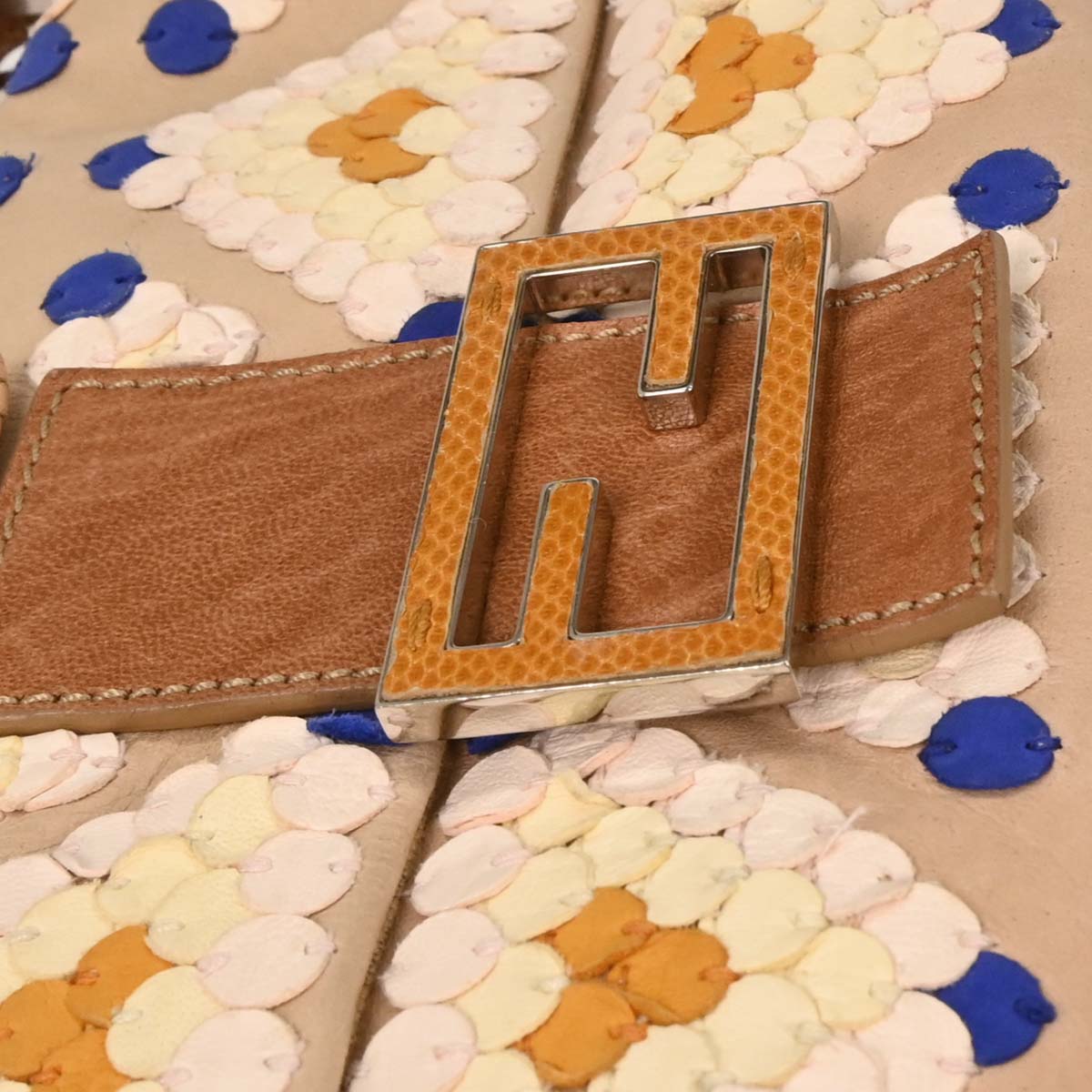 Fendi * Beige Leather Baguette Handbag