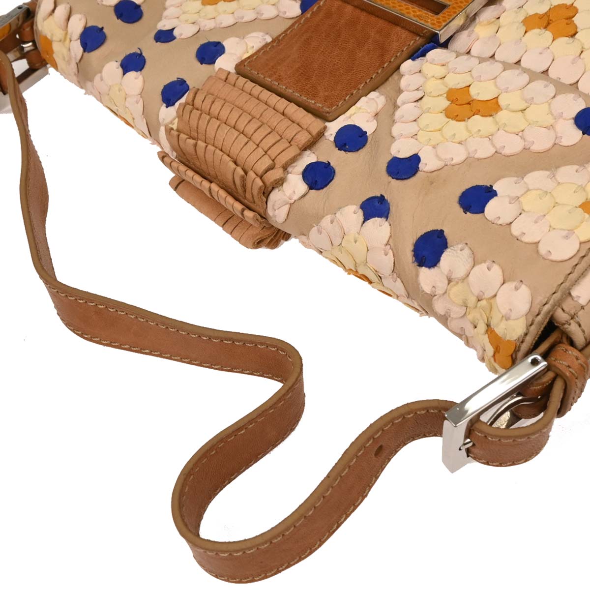 Fendi * Beige Leather Baguette Handbag