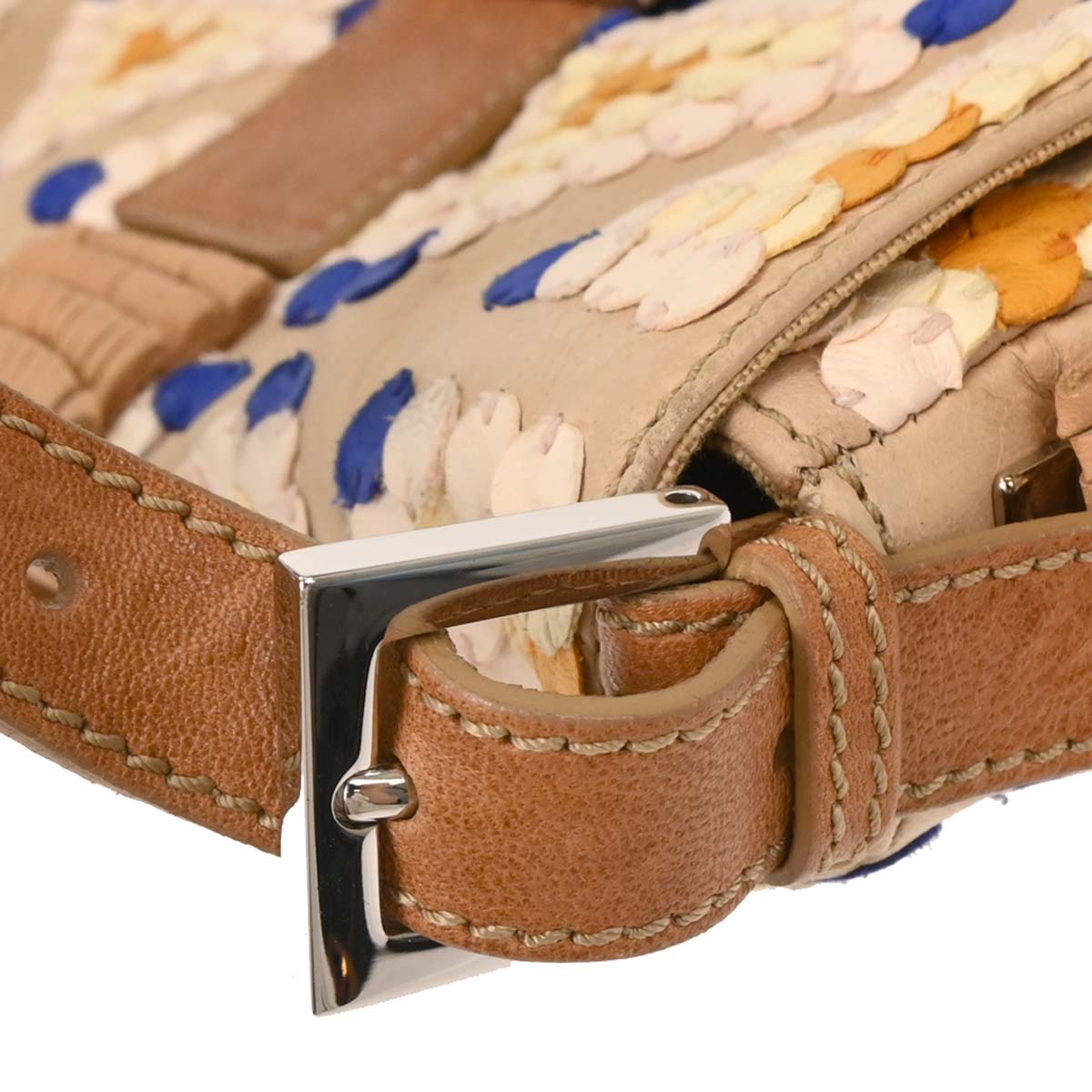 Fendi * Beige Leather Baguette Handbag