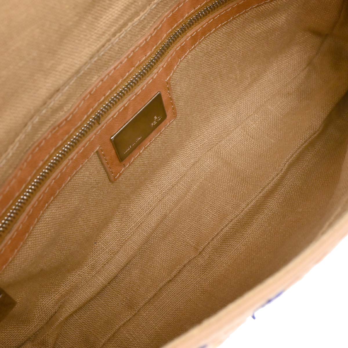 Fendi * Beige Leather Baguette Handbag