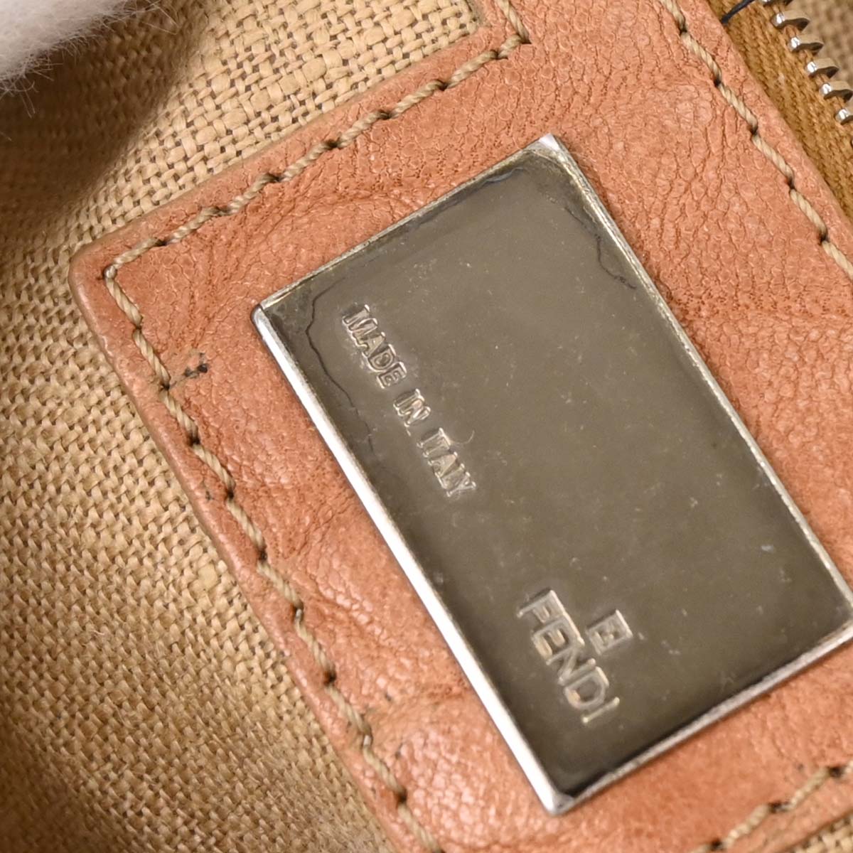 Fendi * Beige Leather Baguette Handbag