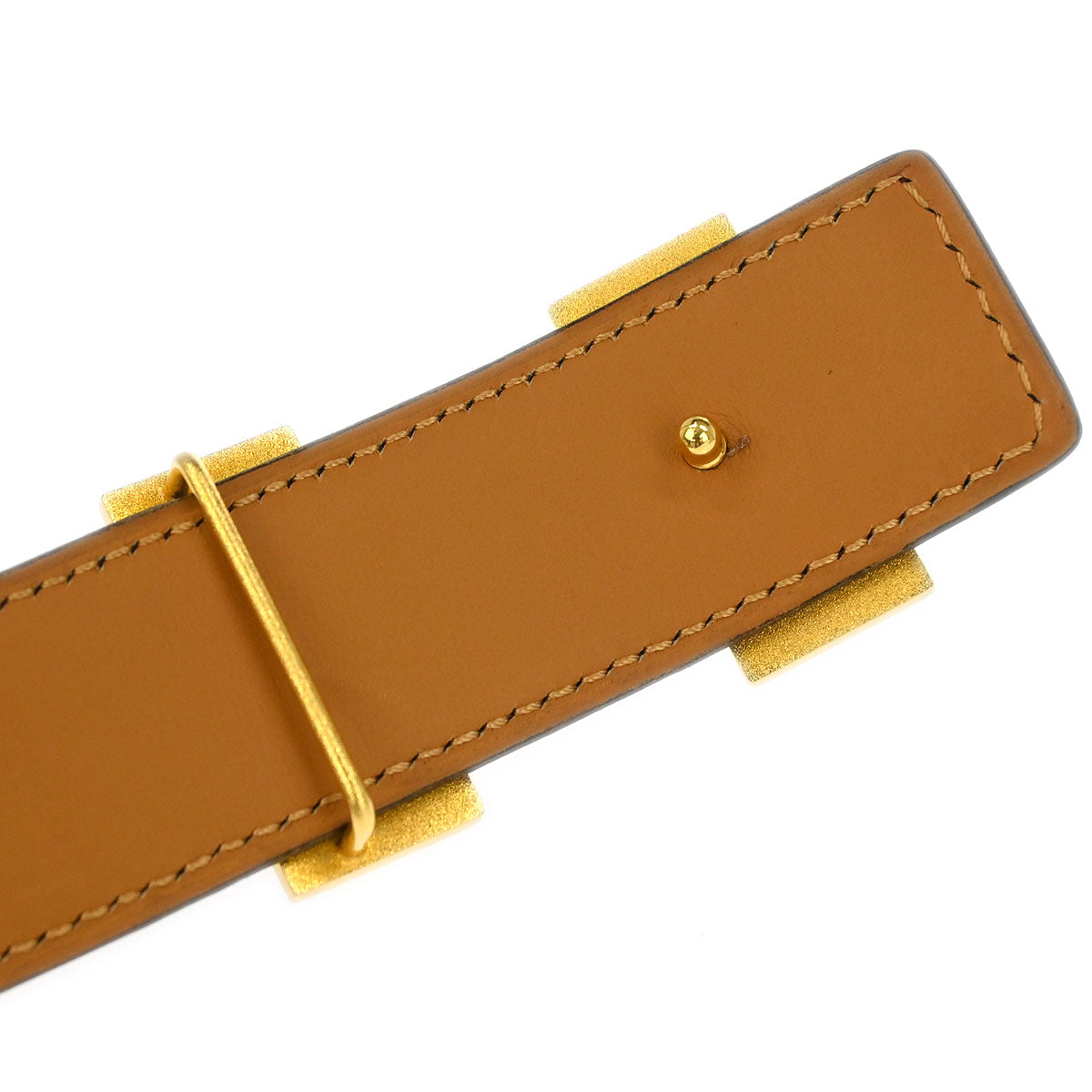 Hermes * Miel Porosus Crocodile Constance Reversible Belt #70 Small Good