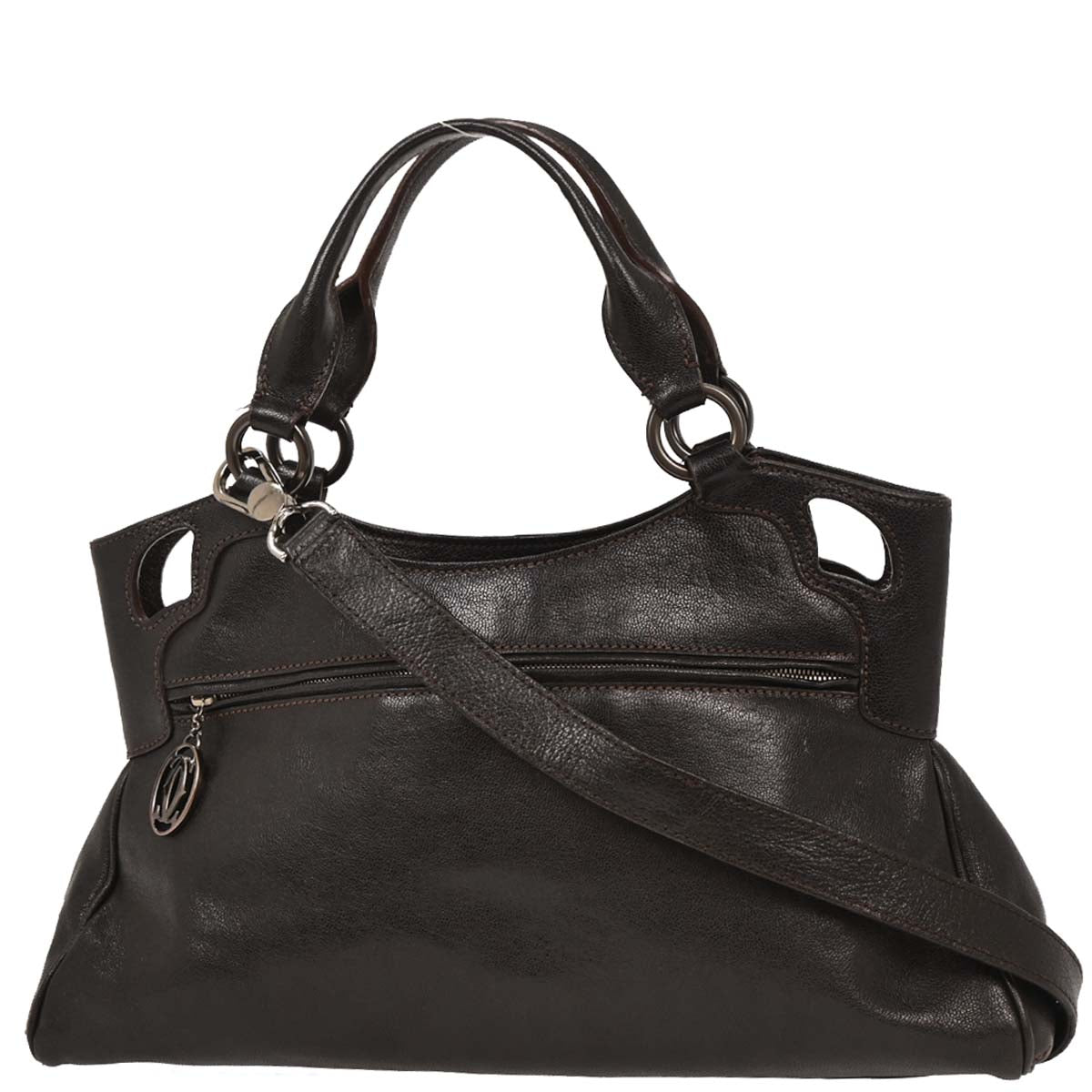 Cartier Black Marcello 2way Shoulder Handbag